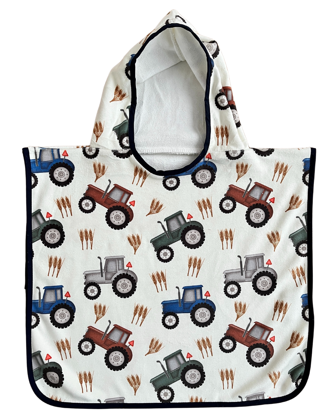 Baby Hooded Poncho Towel (0-18 months): Farm Tractors