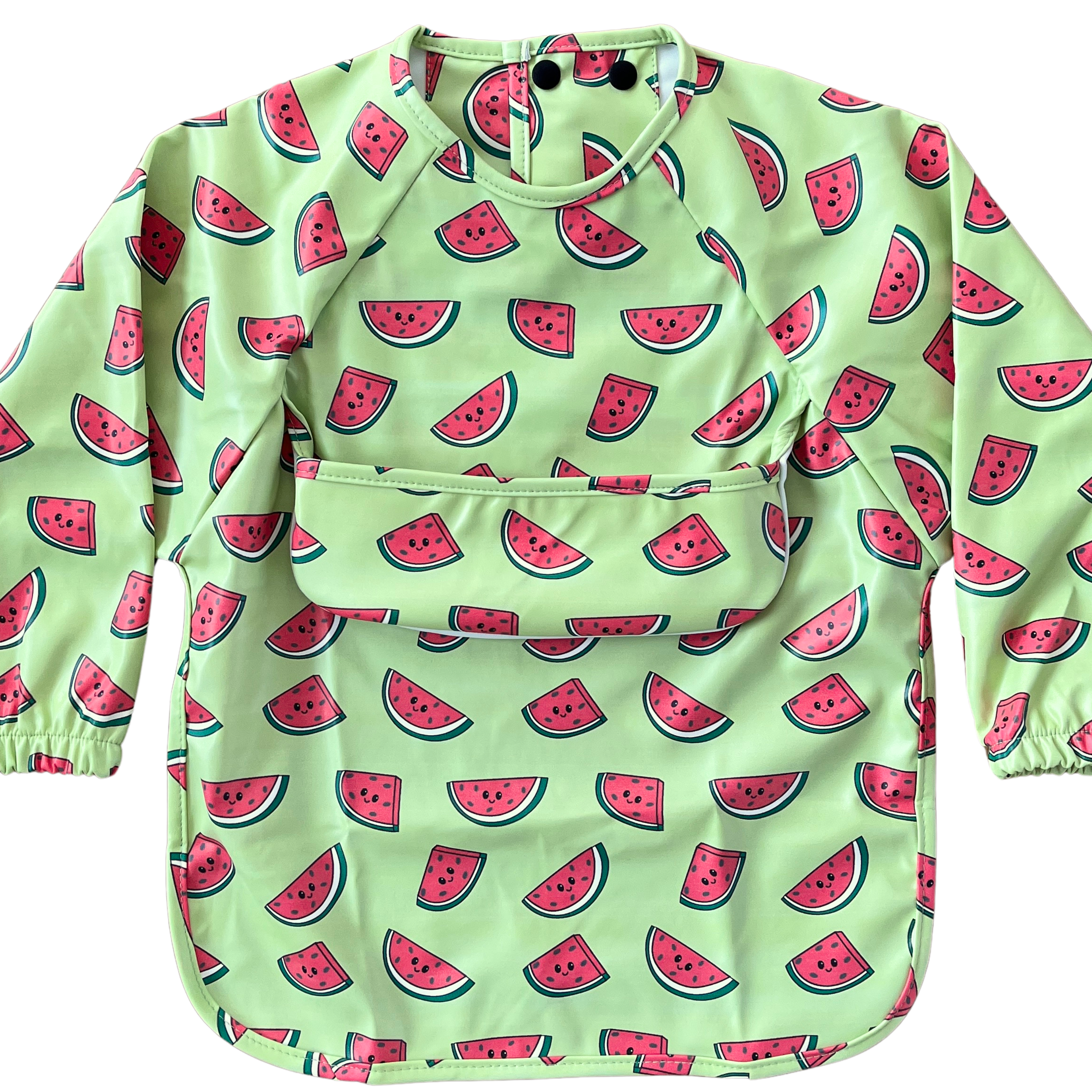 Watermelon long-sleeve waterproof bib with pocket