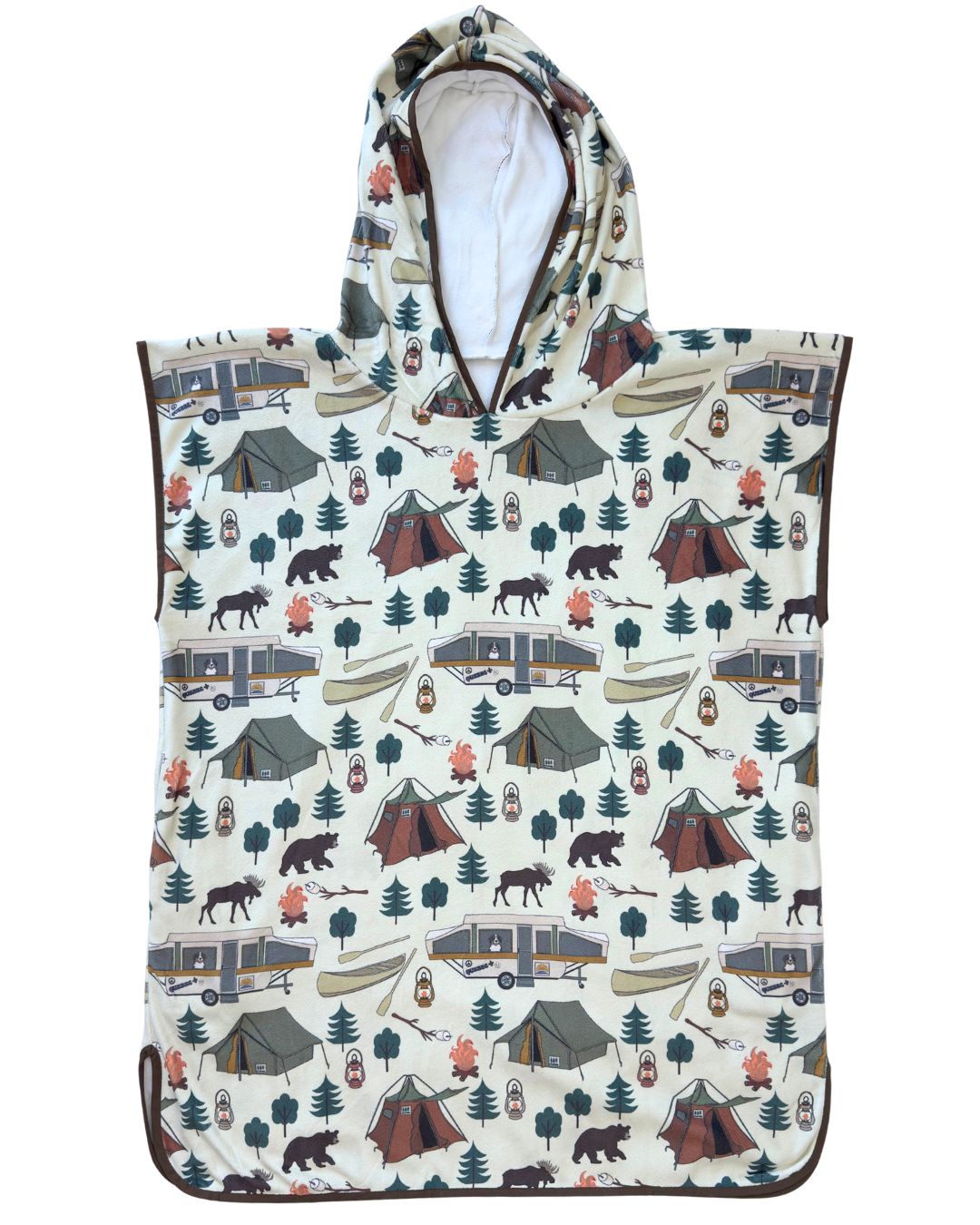 Serviette poncho à capuchon pour adulte et enfant : Camping Sauvage