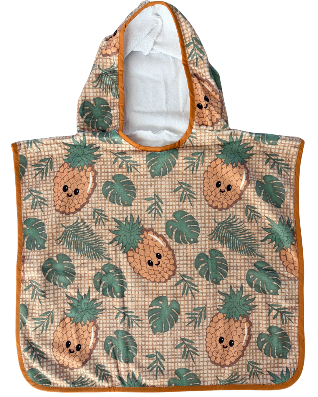Serviette poncho à capuchon pour bébé (0-18 mois) : Ananas en folie
