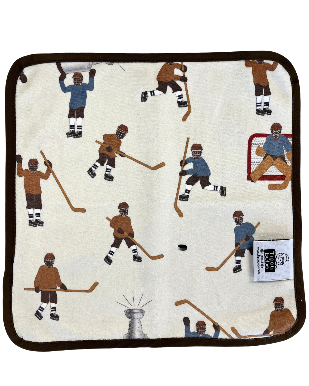 Débarbouillette : Joueurs de hockey (bleu vs brun)