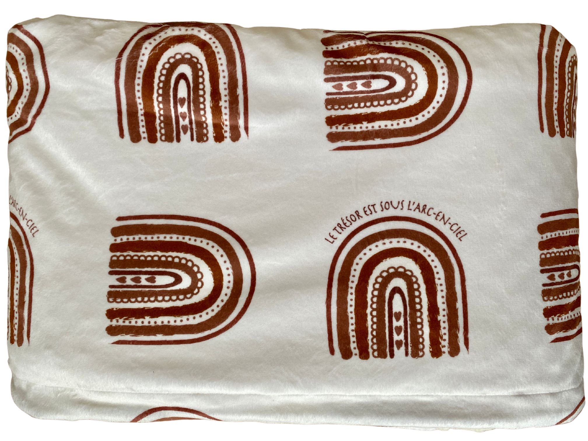 Couverture de bébé : Sous l’arc-en-ciel BOHO (fond crème)