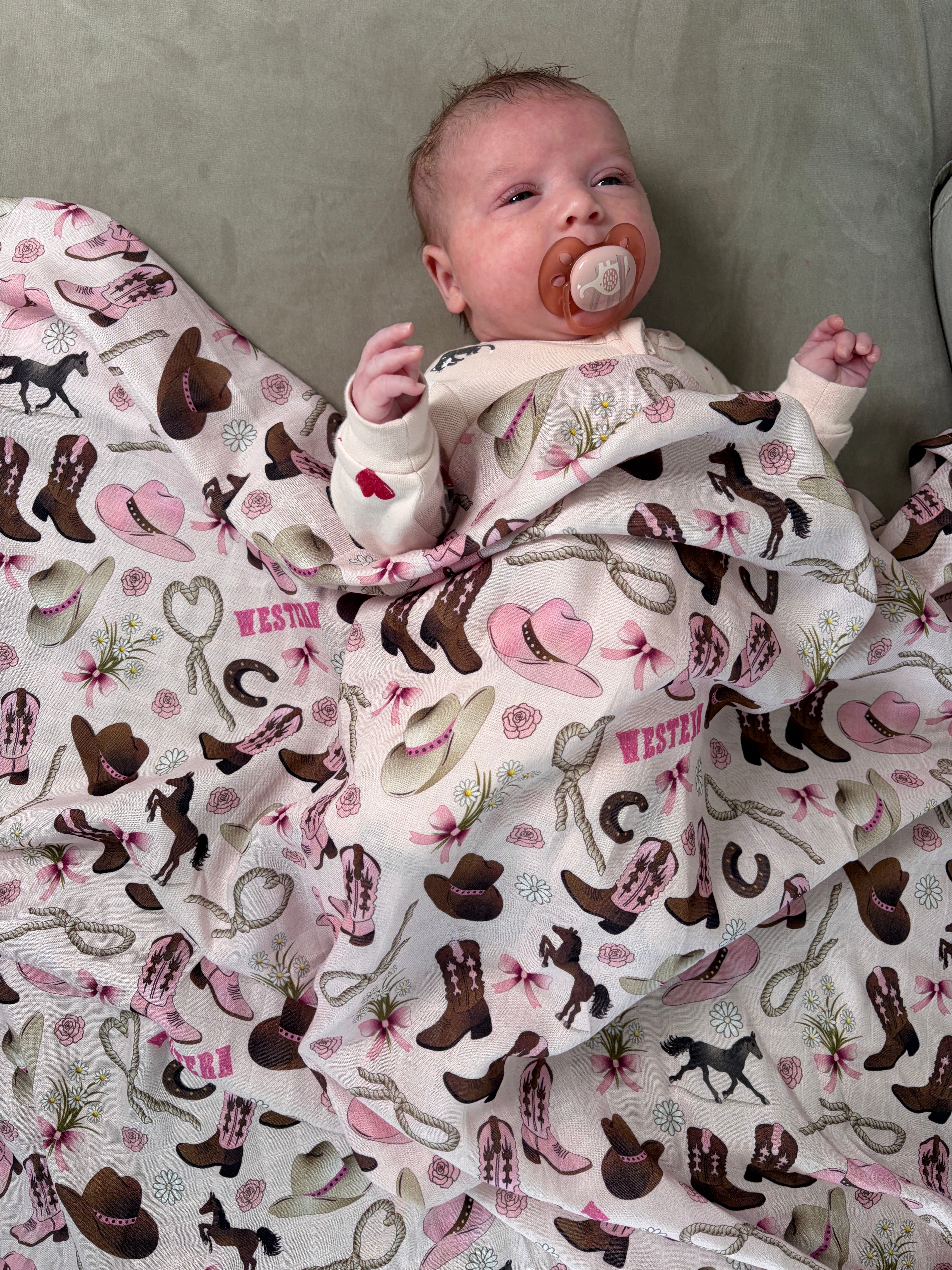 Couverture de mousseline: Western cowboy rose