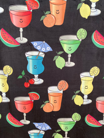Giant Towel: Refreshing Cocktails (Black Background)