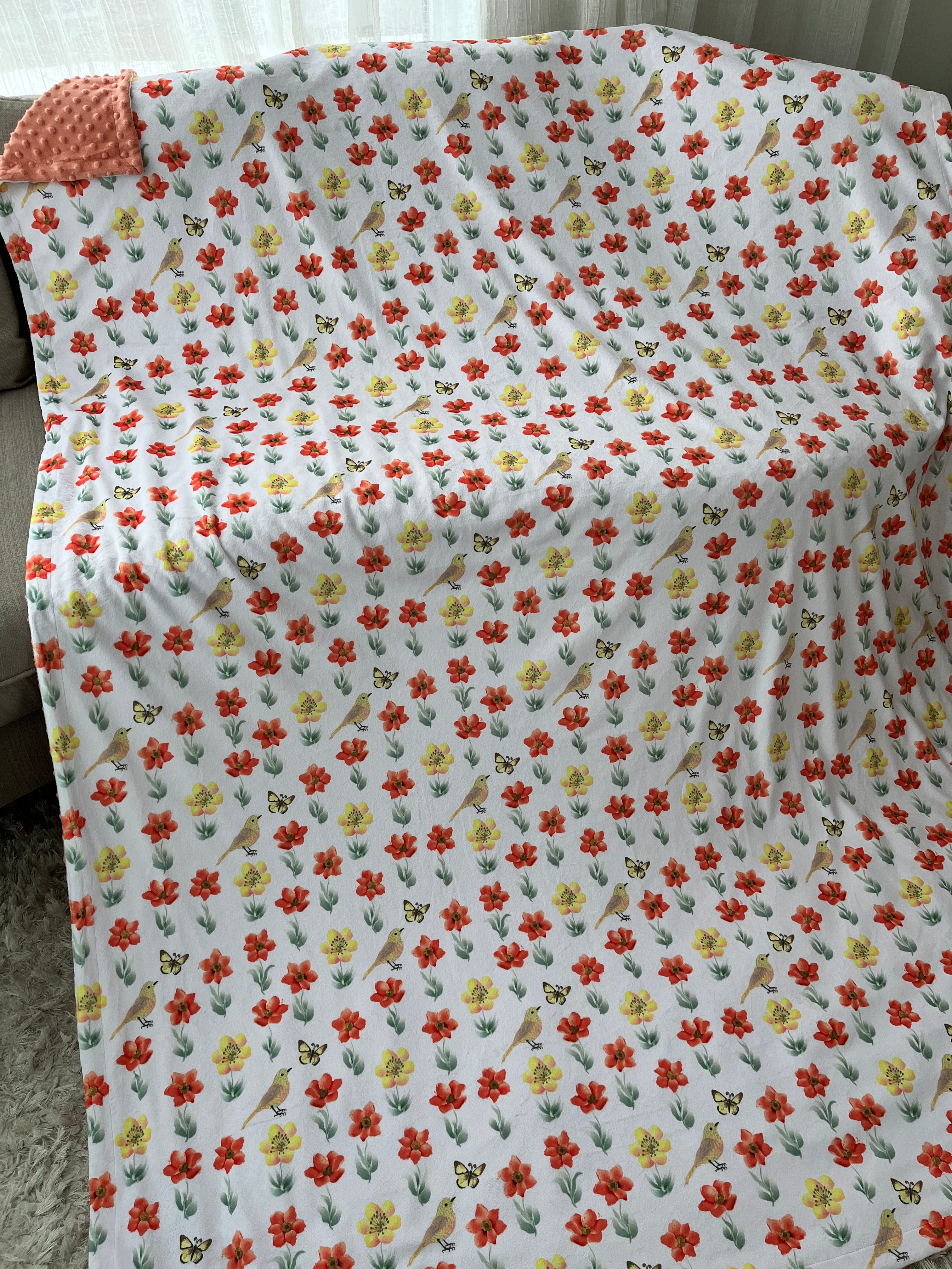 Couverture Géante : Vibrantes fleurs d'anémones oranges