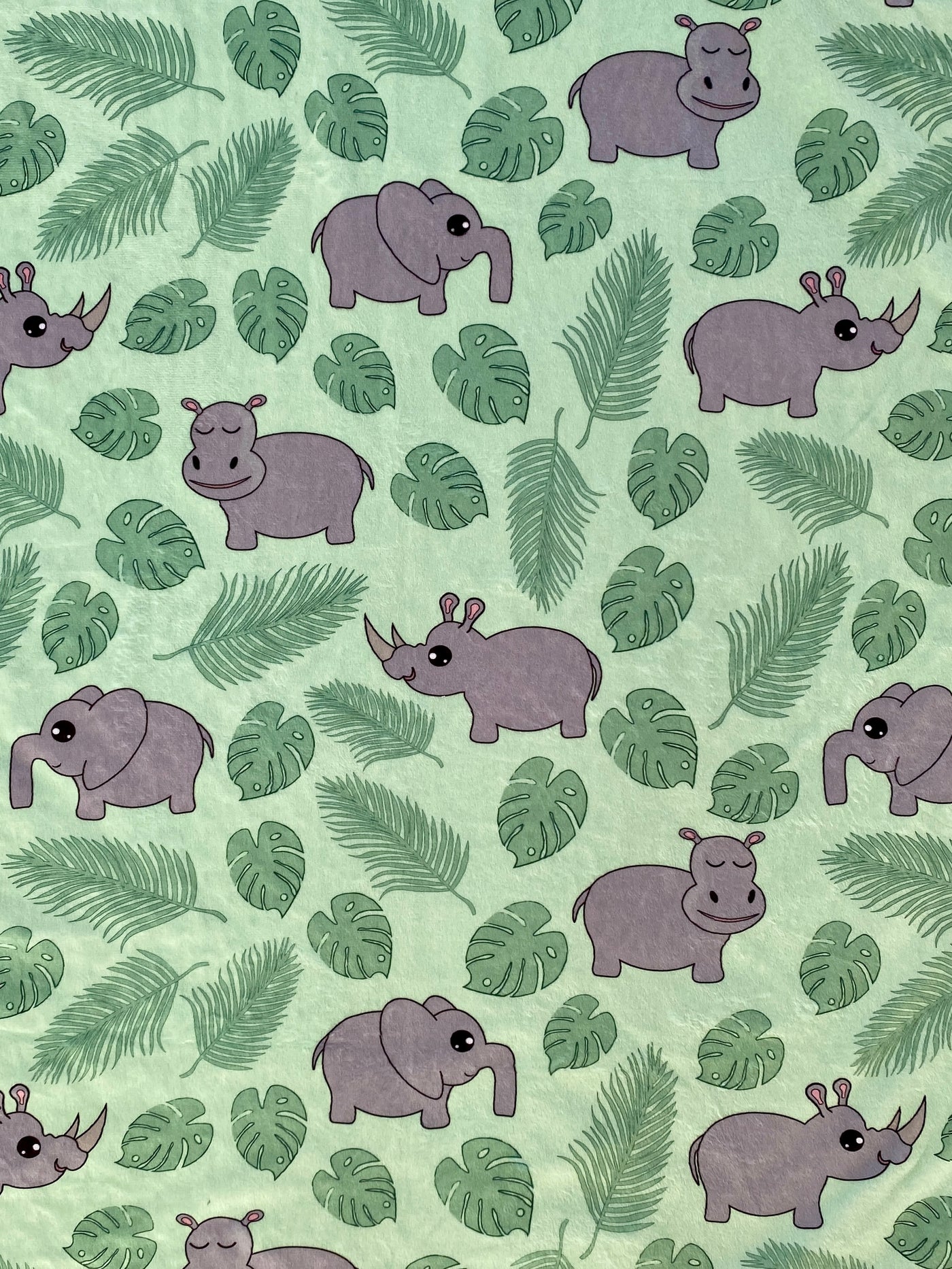 Baby blanket: The pretty plump ones of the jungle (mint background)