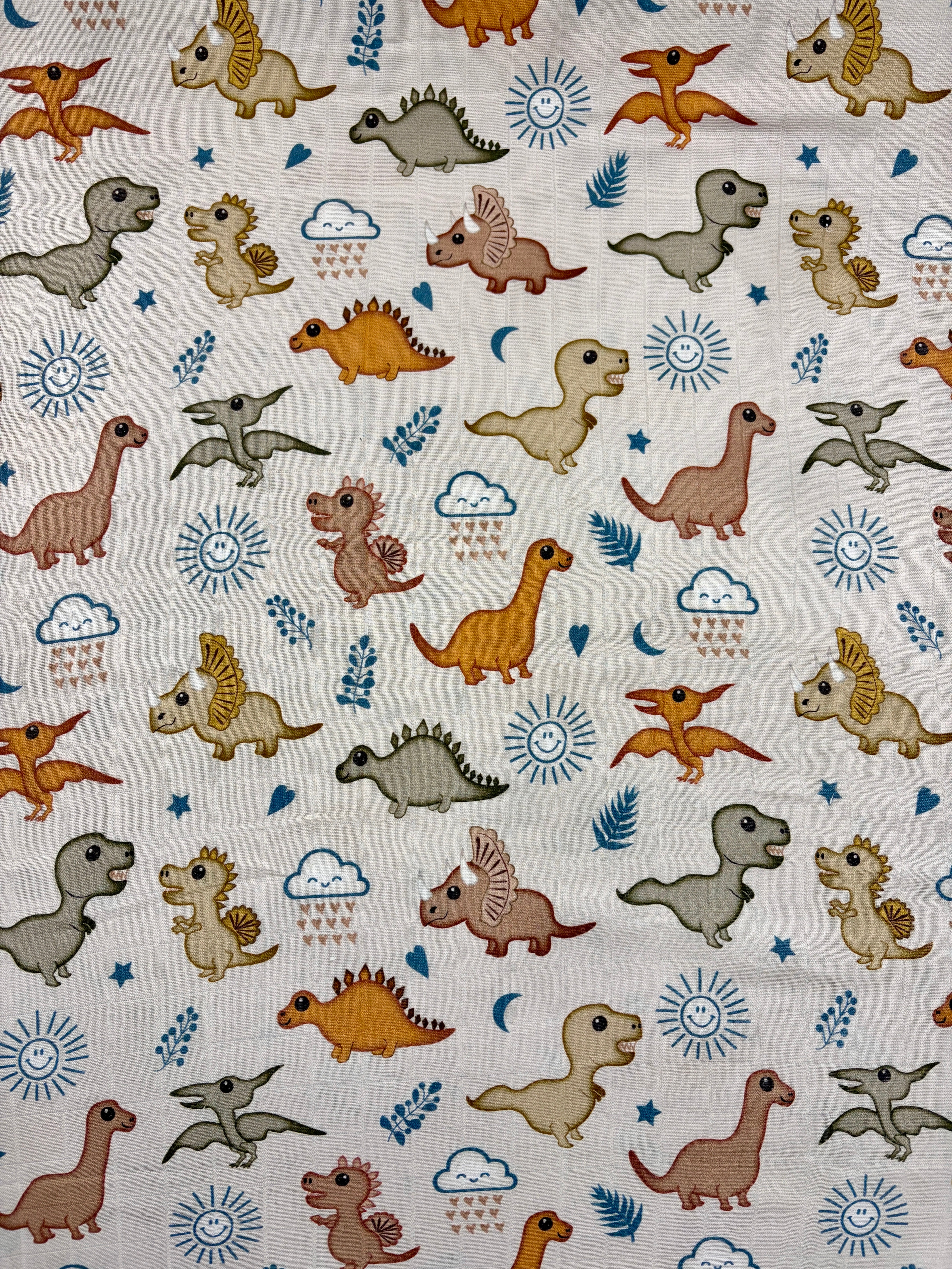 Drap contour pour bassinette en mousseline : Dinosaures adorables