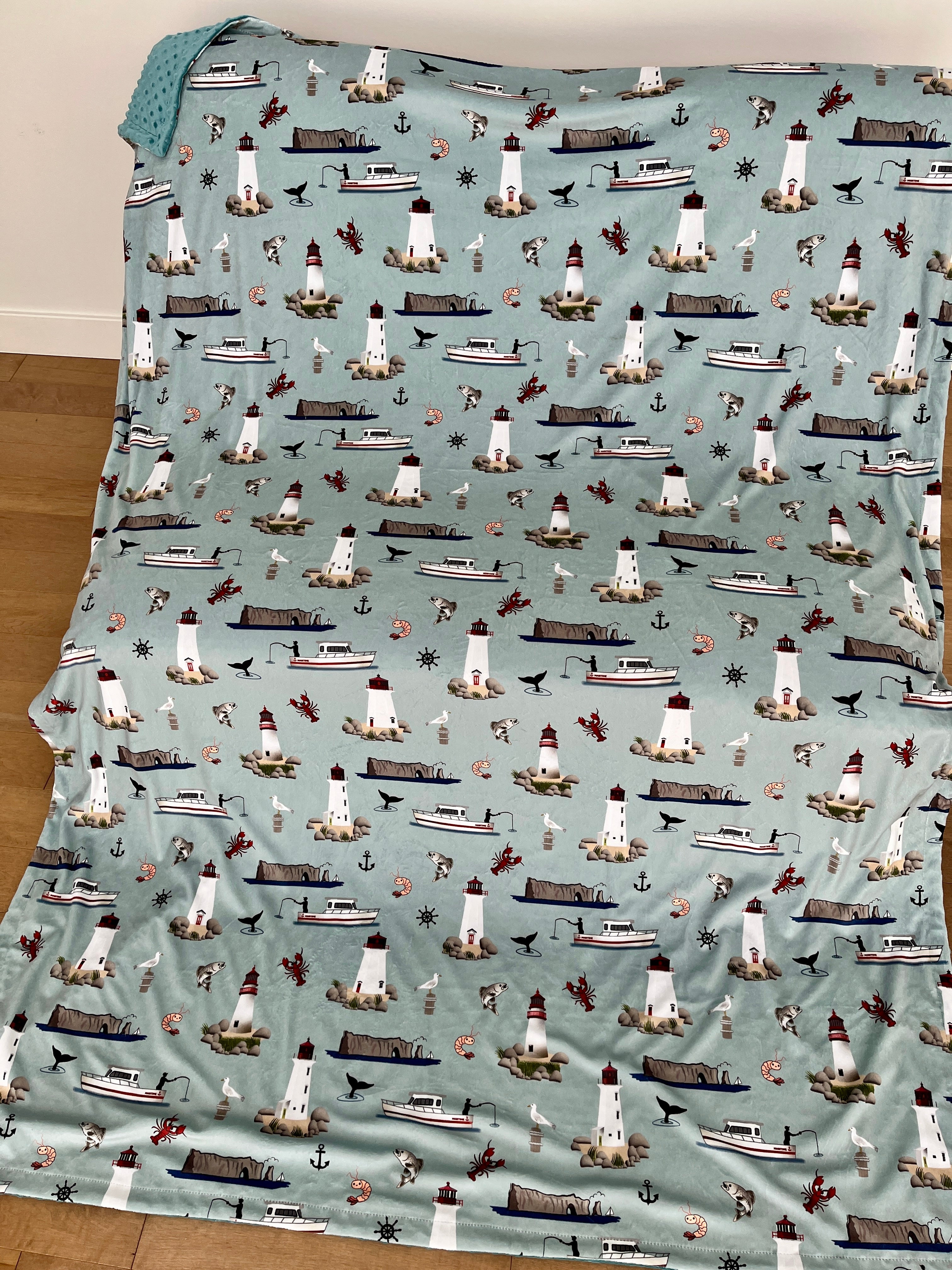 Couverture Géante : Maritimes (brume bleutée)