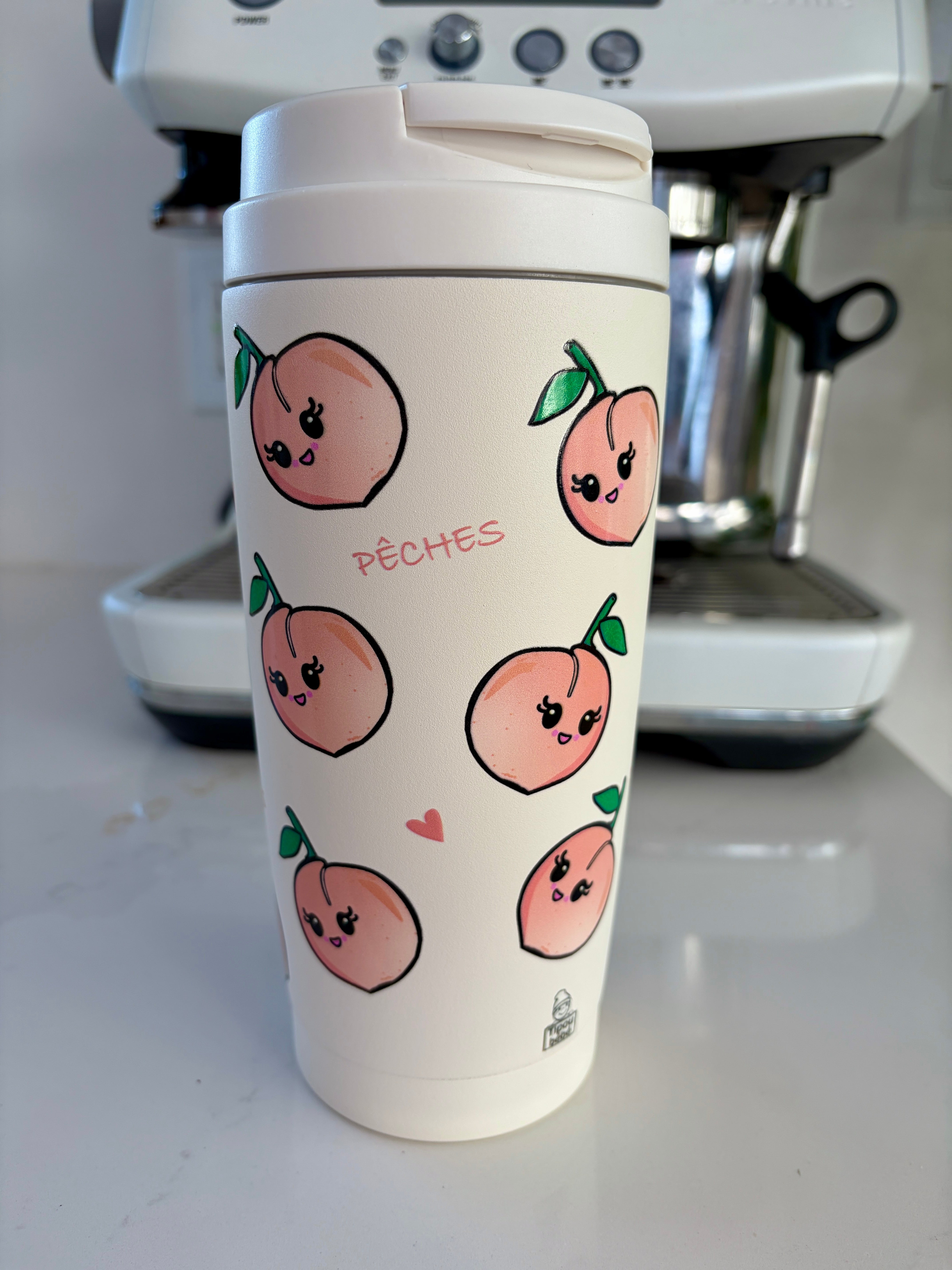 Tasse de café isoterme 500 ml : Pêches charmantes