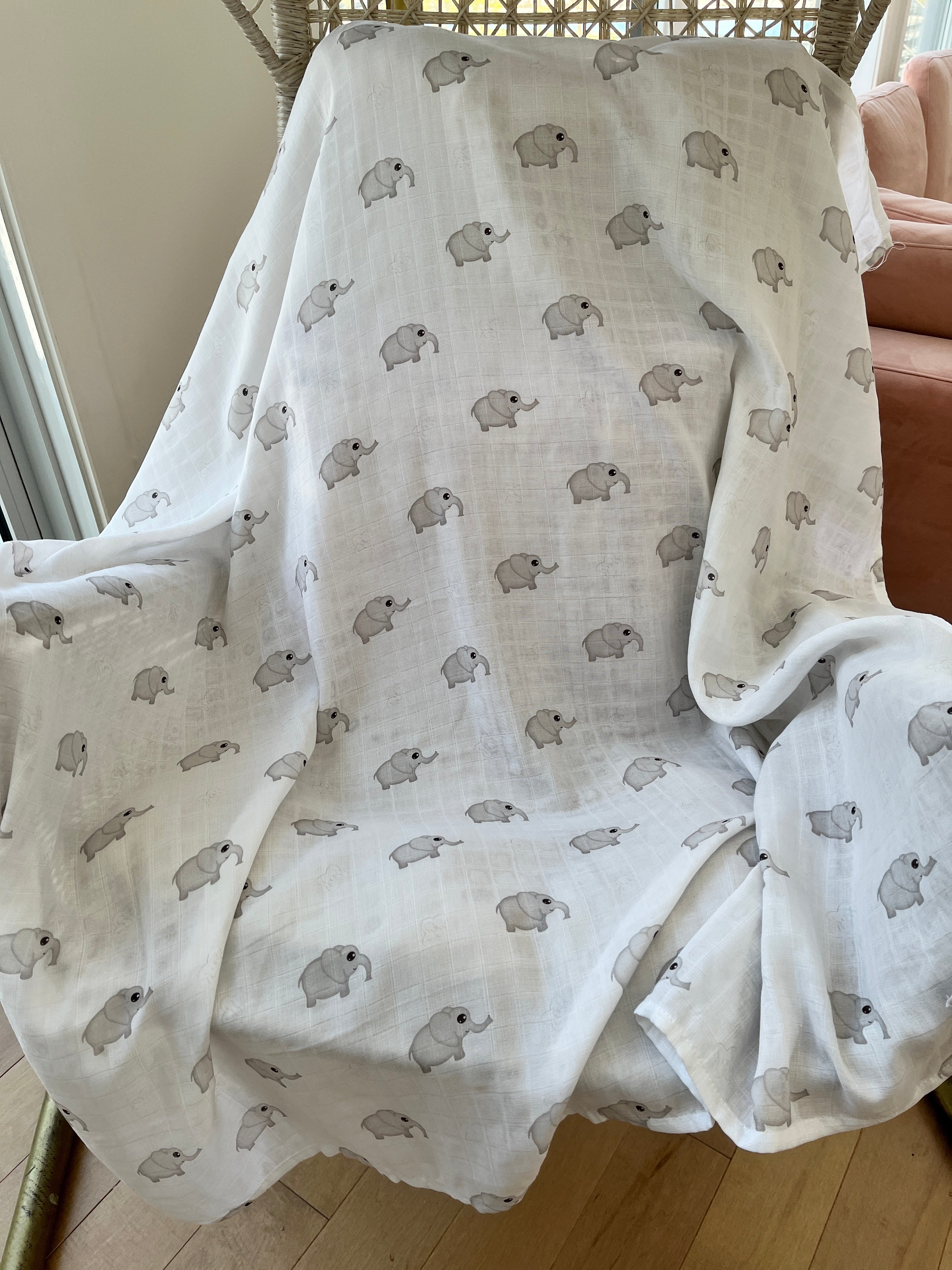 Couverture de mousseline: Éléphants mignons