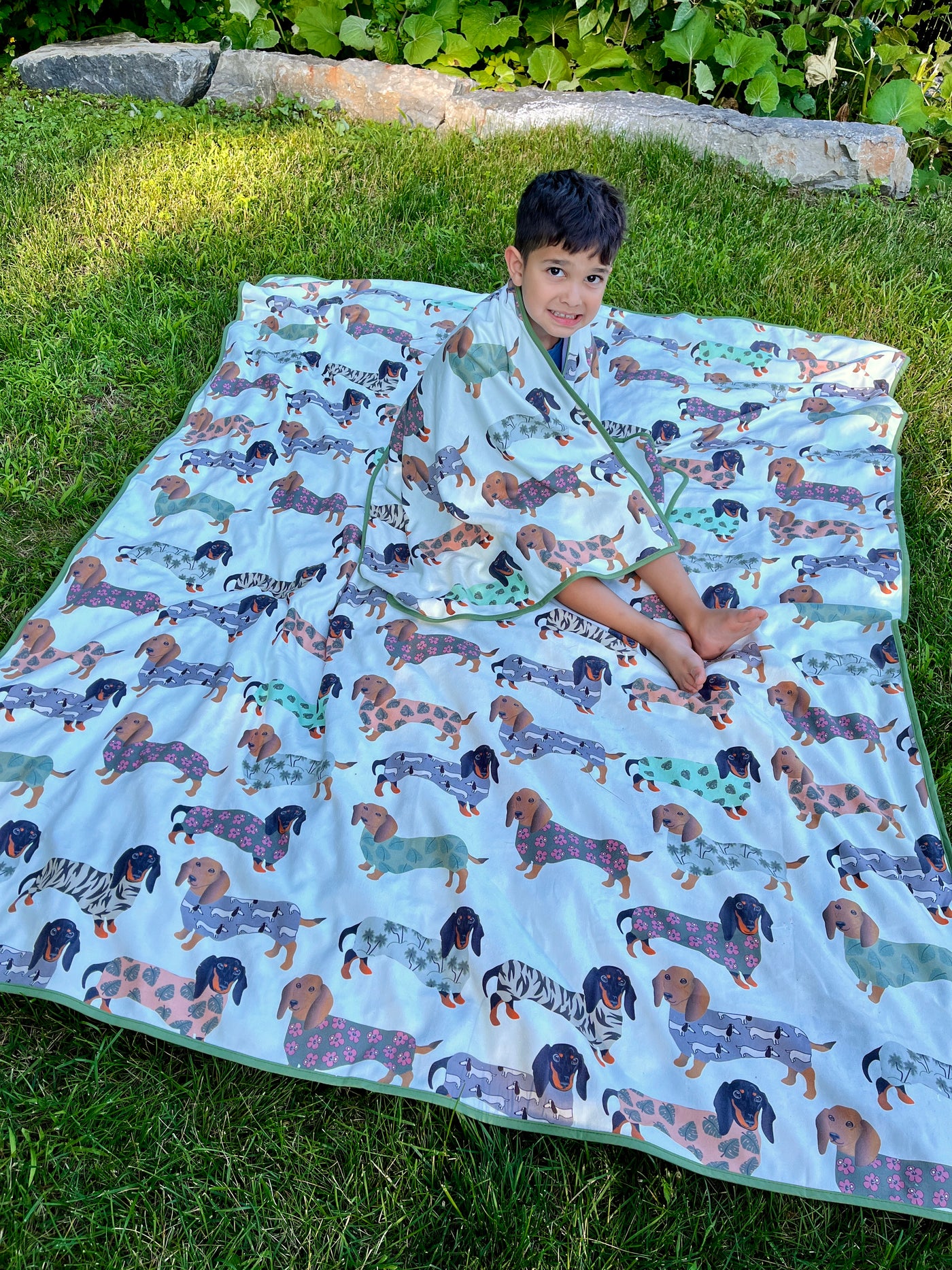 Giant Towel: Dachshund Dogs in Sweaters