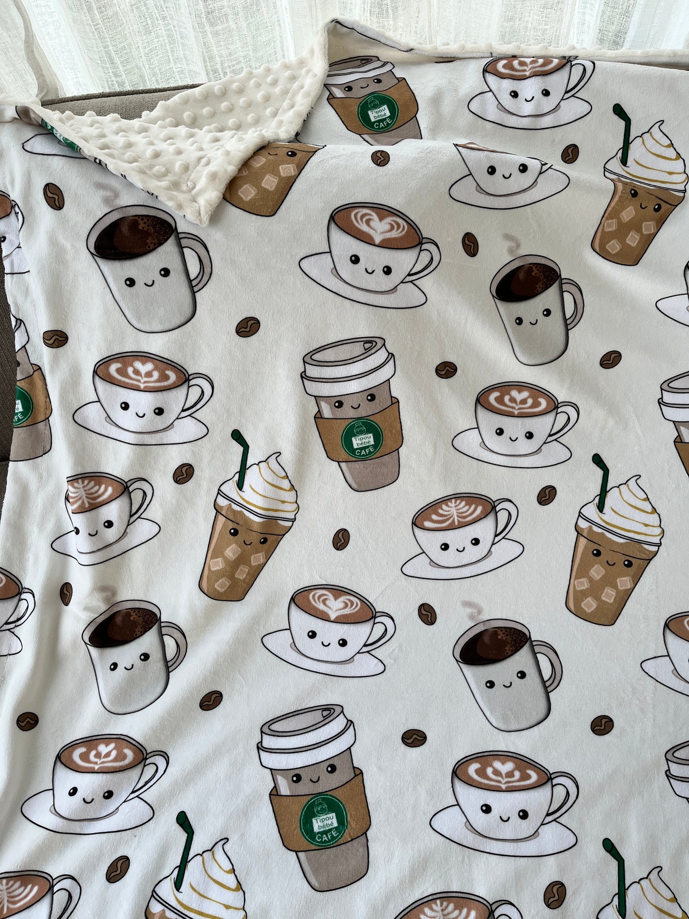 Giant Blanket: Tipou Baby Coffee (cream background)