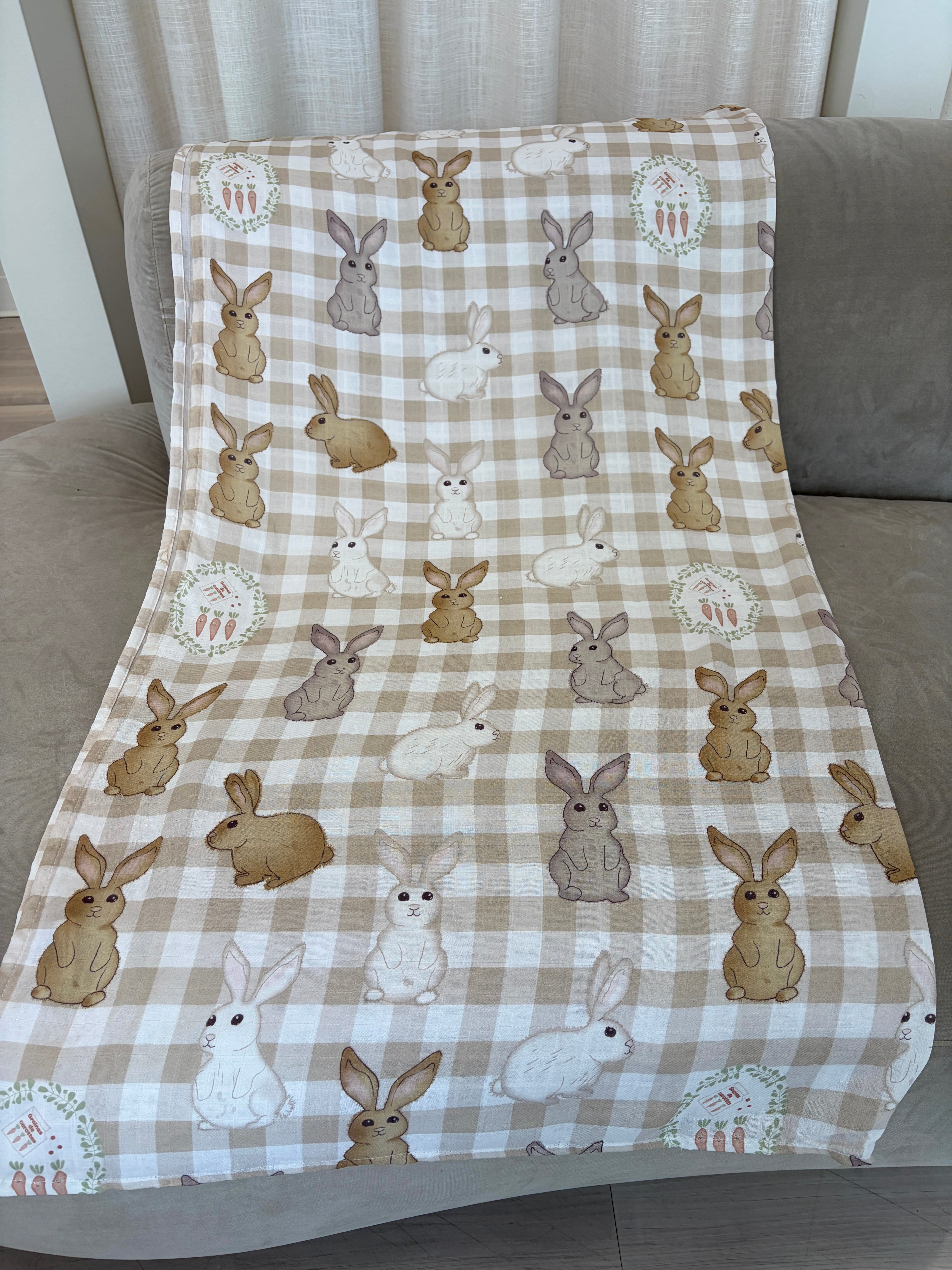 Couverture de mousseline: Lapins doux collection monde merveilleux