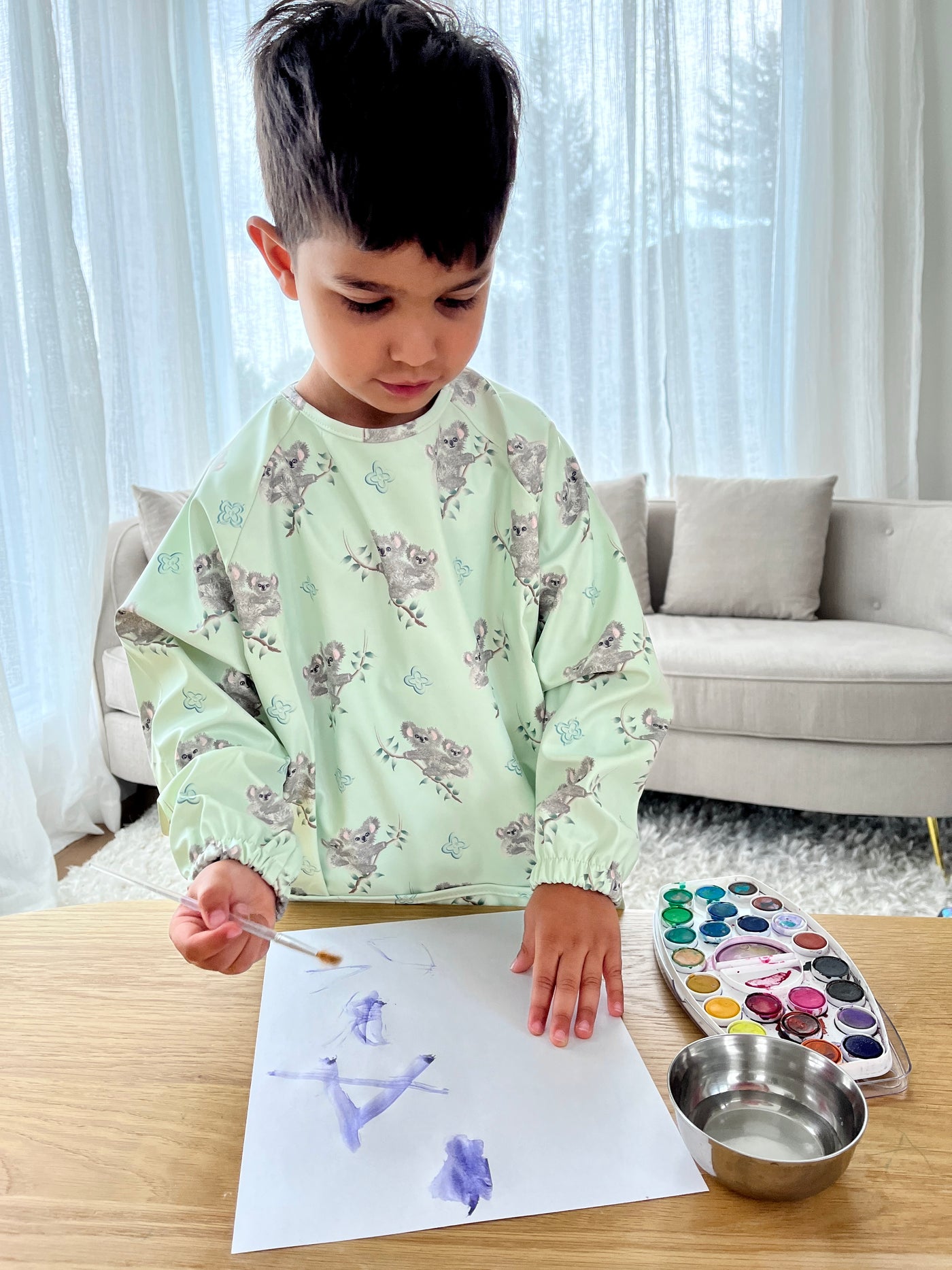 Waterproof art and cooking apron for children (4 to 7 years): Adorable koalas