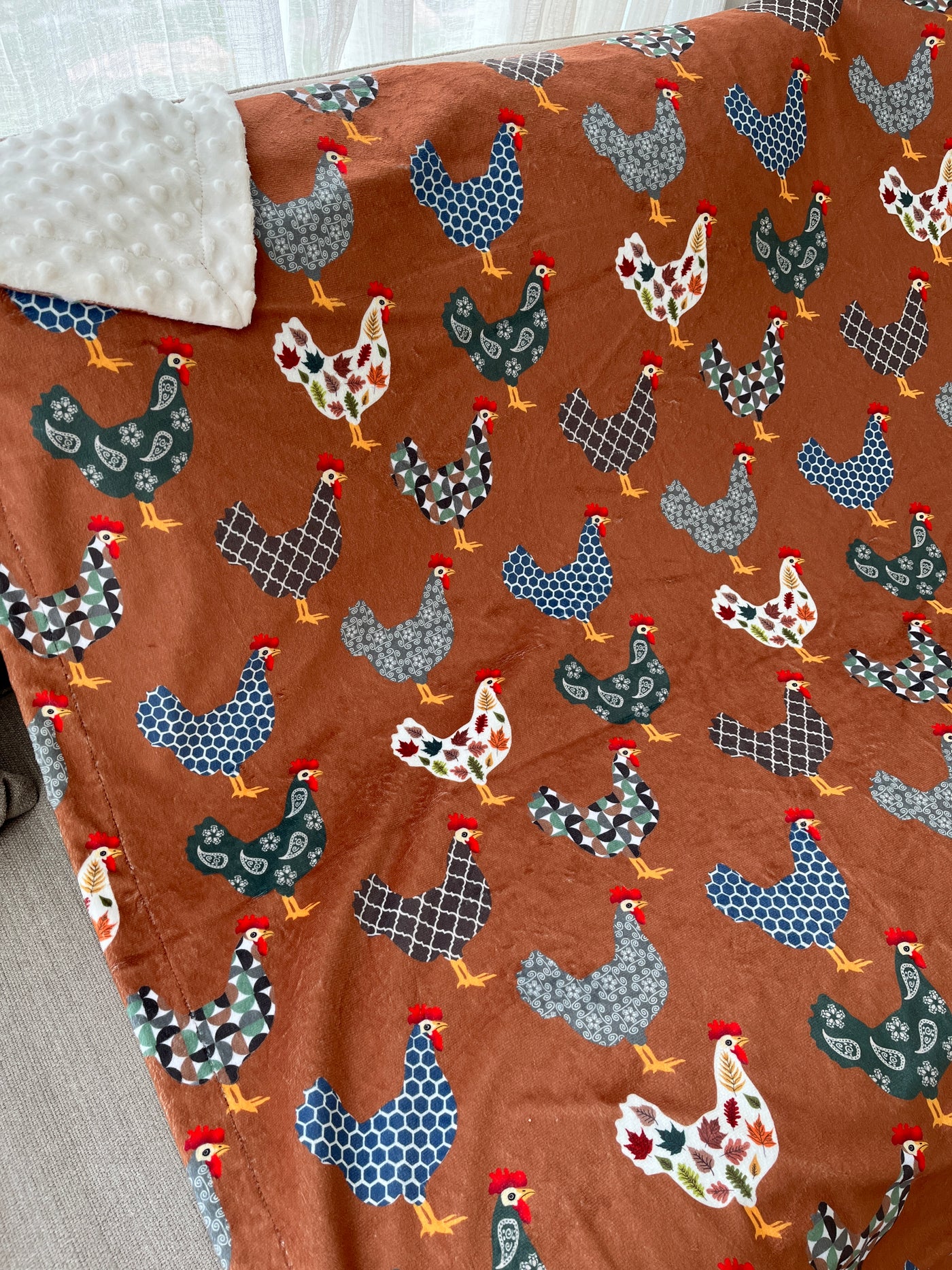 Baby blanket: Chickens on the farm (farmhouse collection)