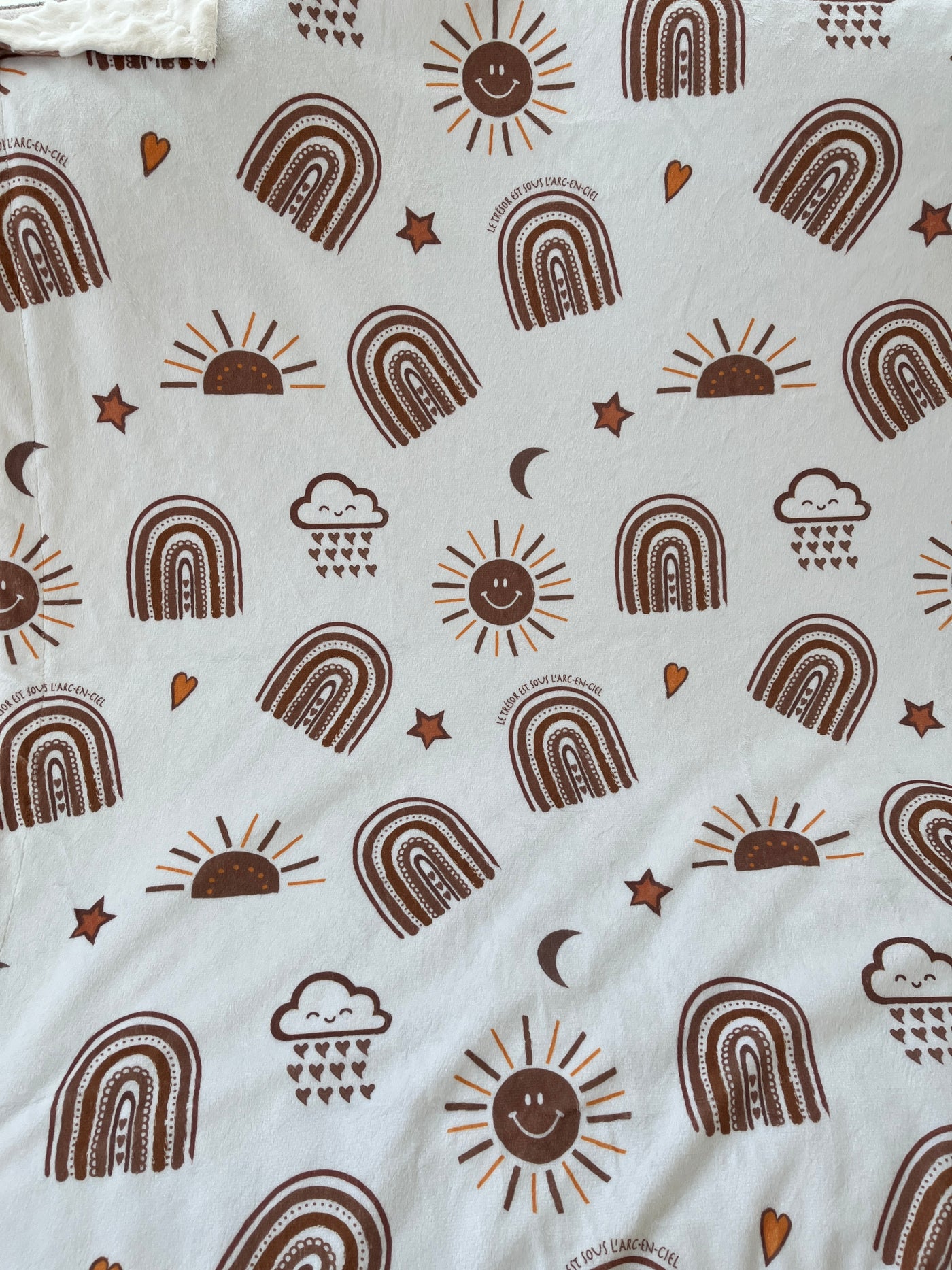 Medium Blanket: Radiant Sun BOHO (cream background)