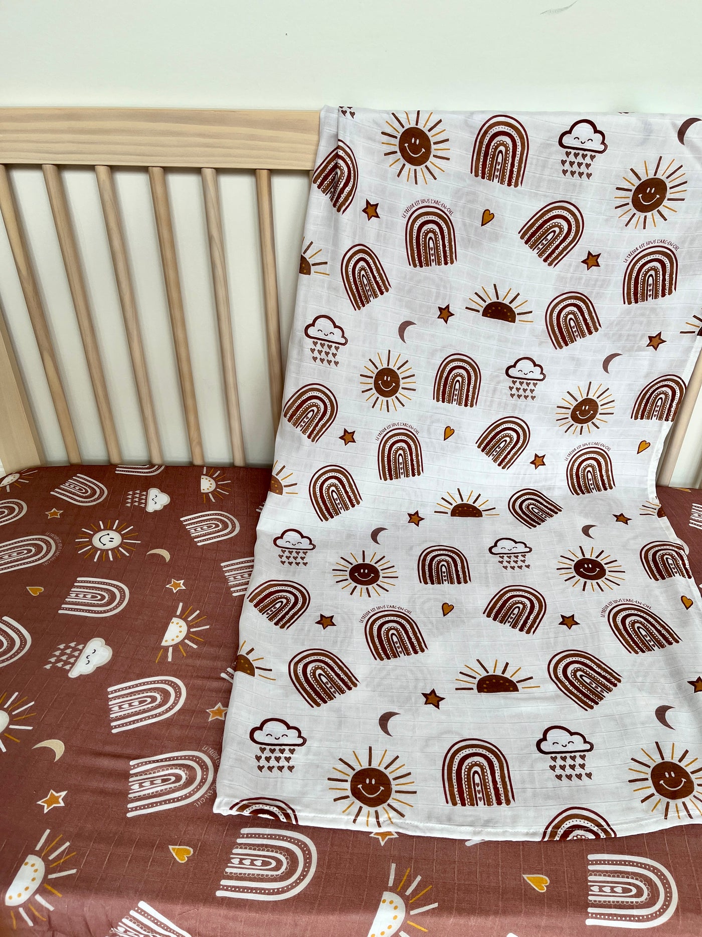 Muslin cover: Radiant Sun BOHO (cream background)