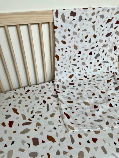 Couverture de mousseline: Terrazzo beige BOHO