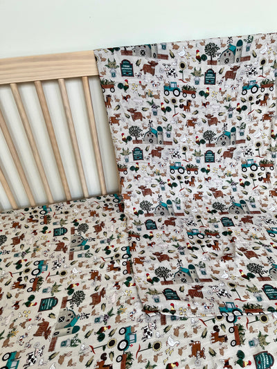 Muslin Swaddle: Teal Country Farmhouse