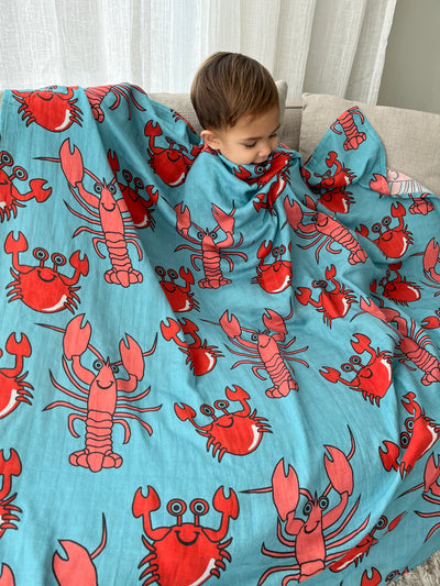 Muslin blanket: Crabs and Lobsters (Printing error)