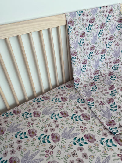 Fitted muslin sheet for bassinet : Layla's Garden