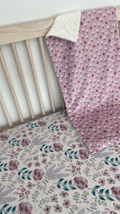 Fitted muslin sheet for bassinet : Layla's Garden