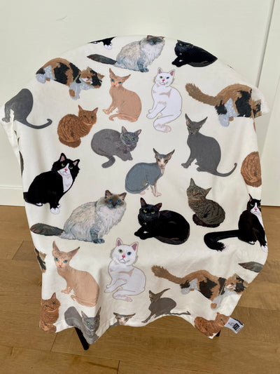 Baby Blanket: My Cat Friends (Cream Background)