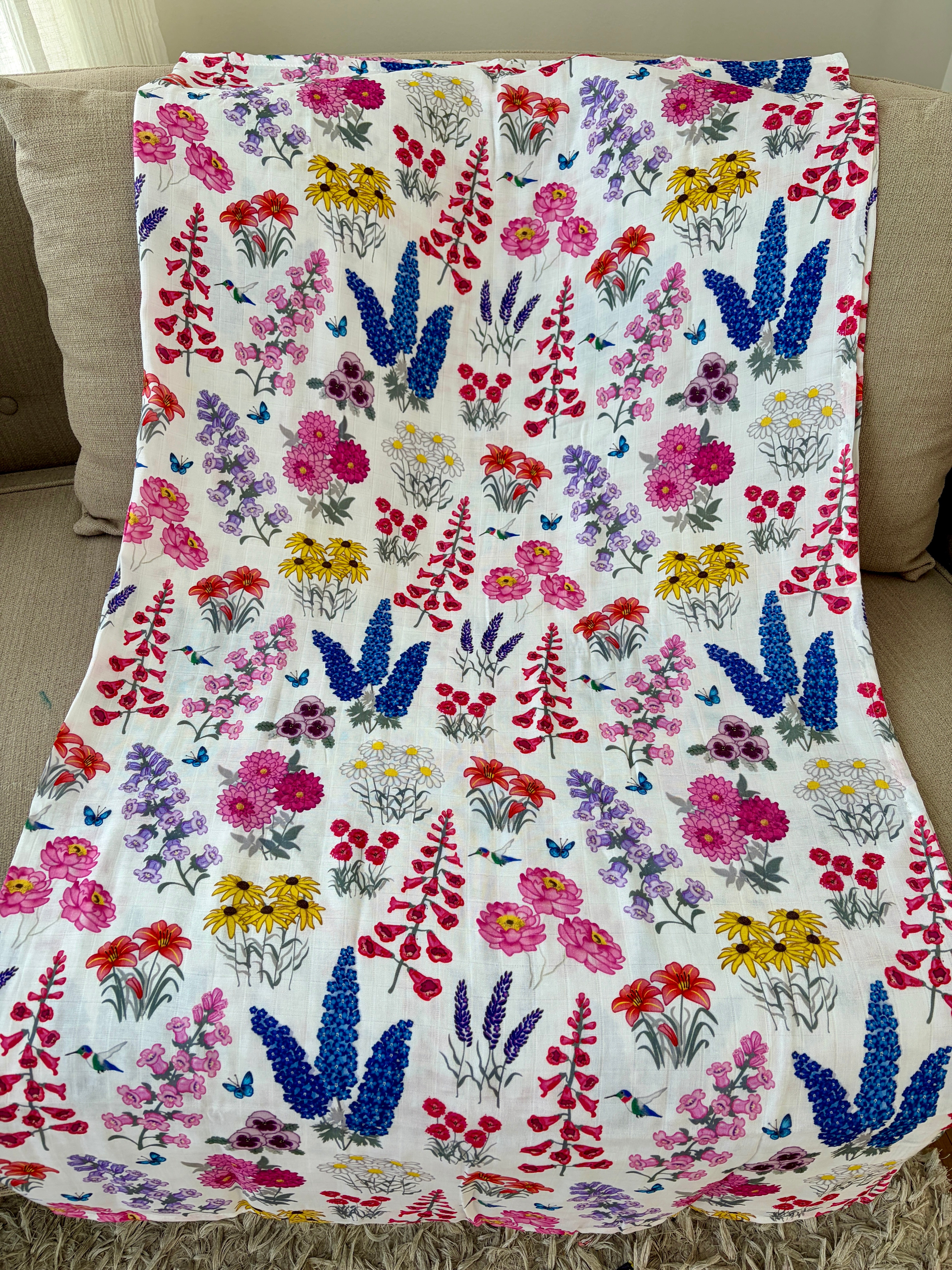 Couverture de mousseline: Jardin de fleurs de campagne