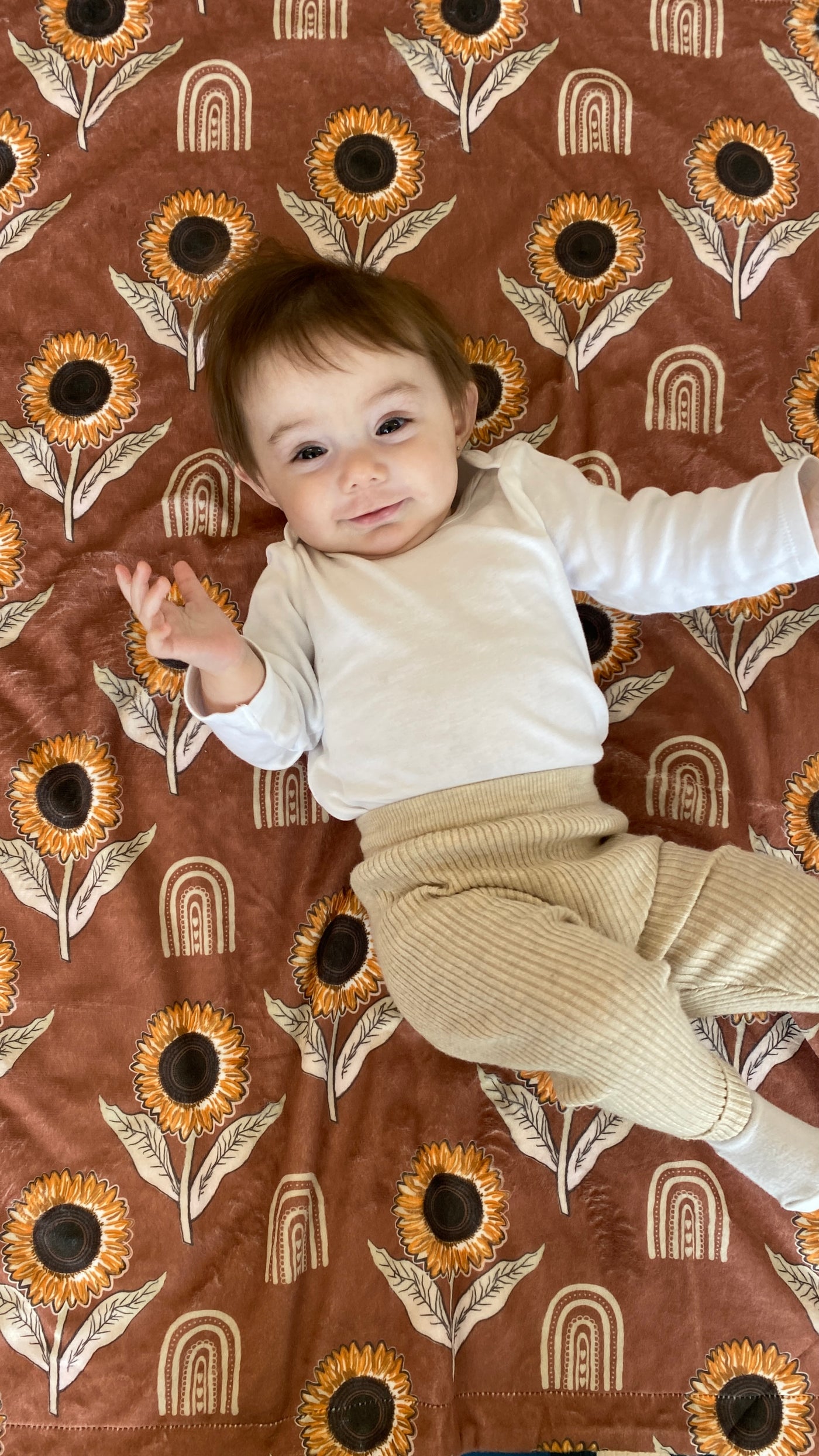 Baby Blanket: Sunflowers BOHO (Earth Background)
