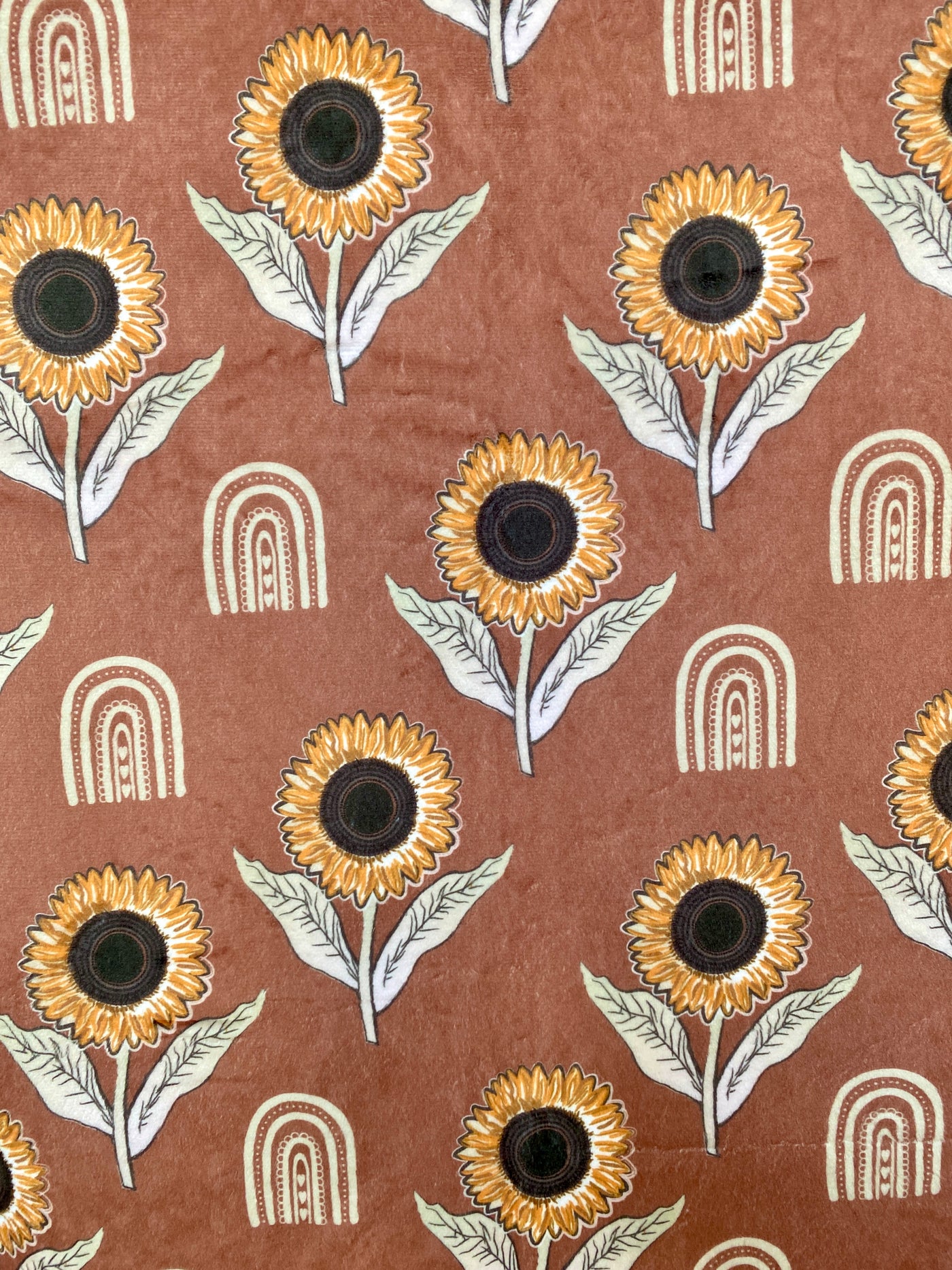 Giant Blanket: Sunflowers BOHO (Earth Background)