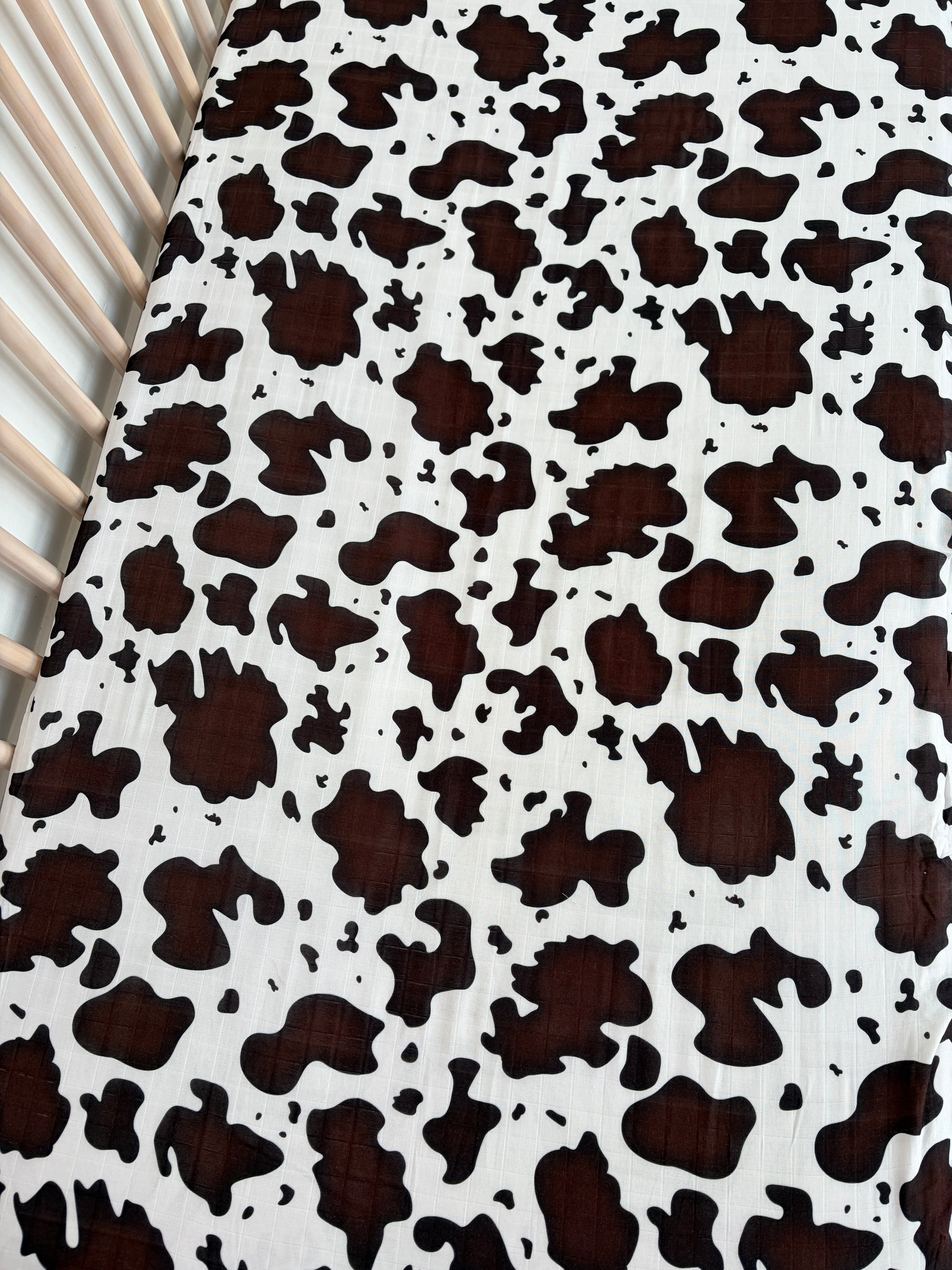 Drap contour pour bassinette en mousseline : Peau de vache
