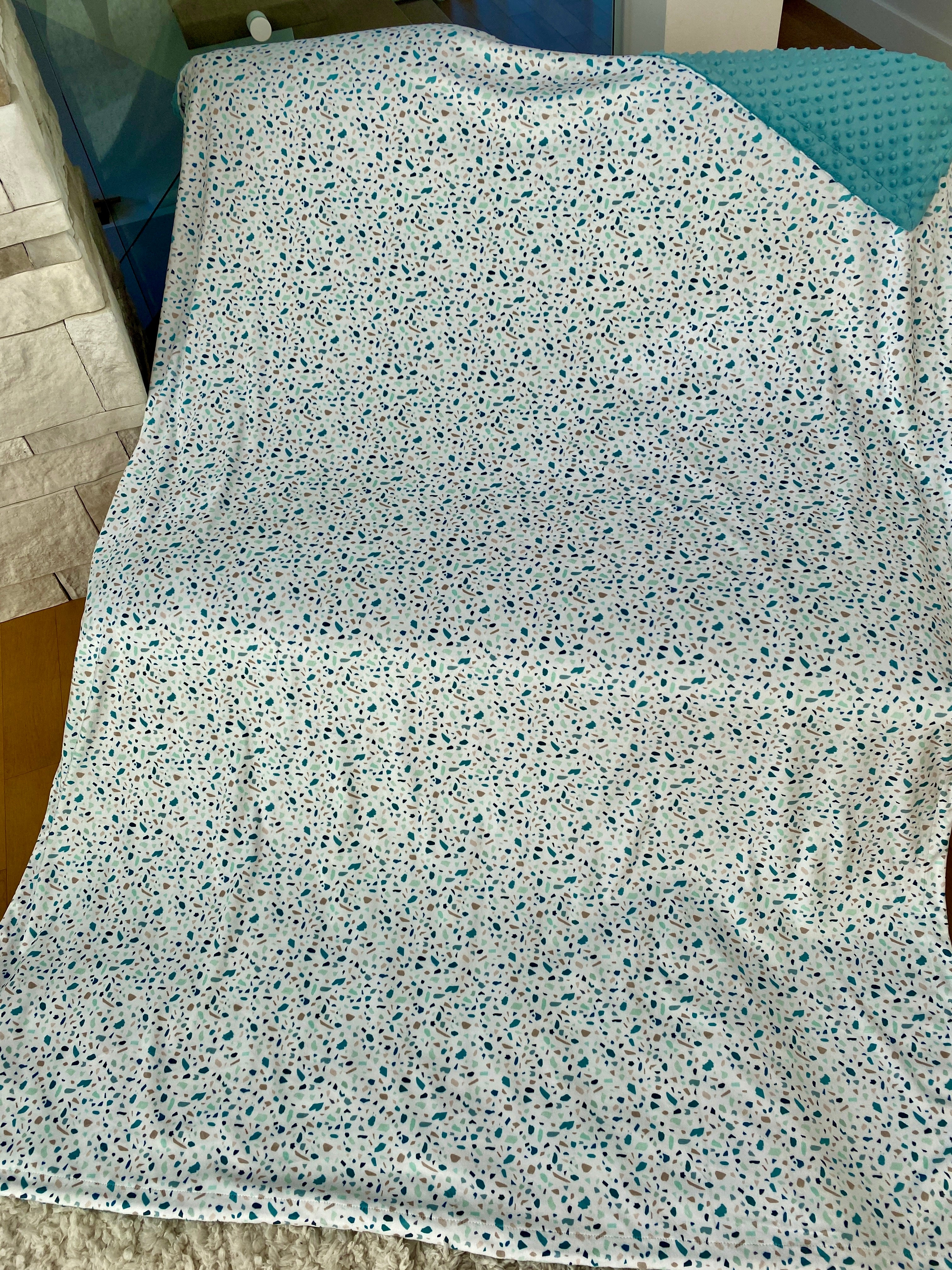 Couverture Géante : Terrazzo turquoise BOHO