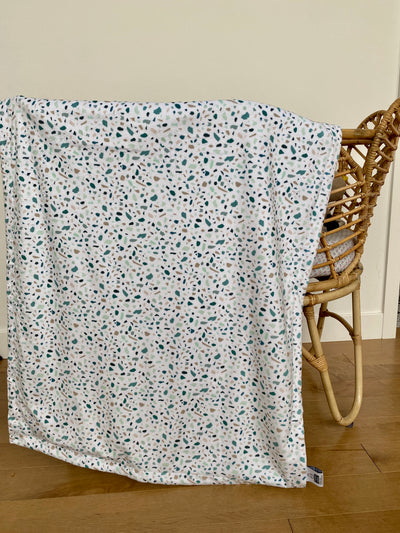 Baby Blanket: Turquoise Terrazzo BOHO