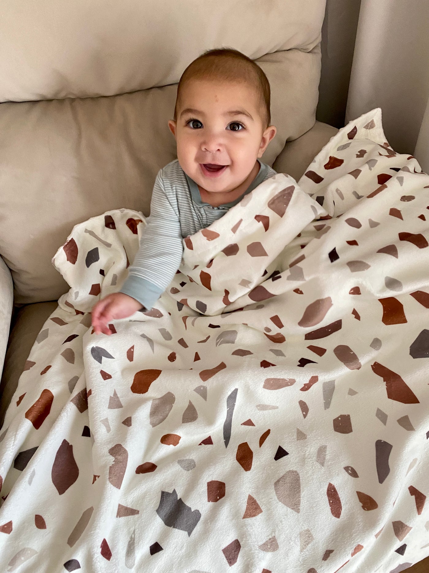 Baby Blanket: Beige Terrazzo BOHO