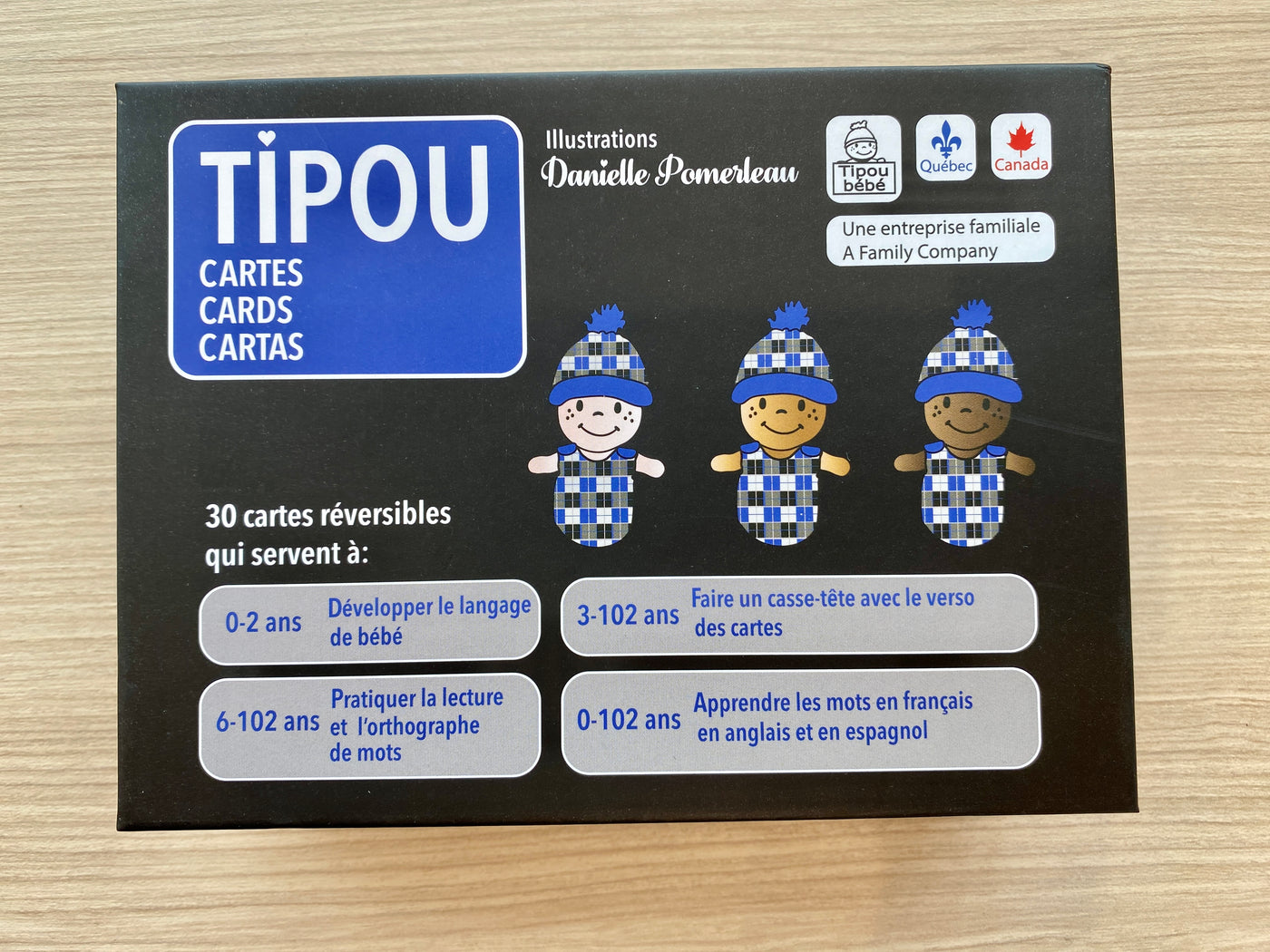 Series Blue: Learning Cards in 3 languages (English, French, Spanish)