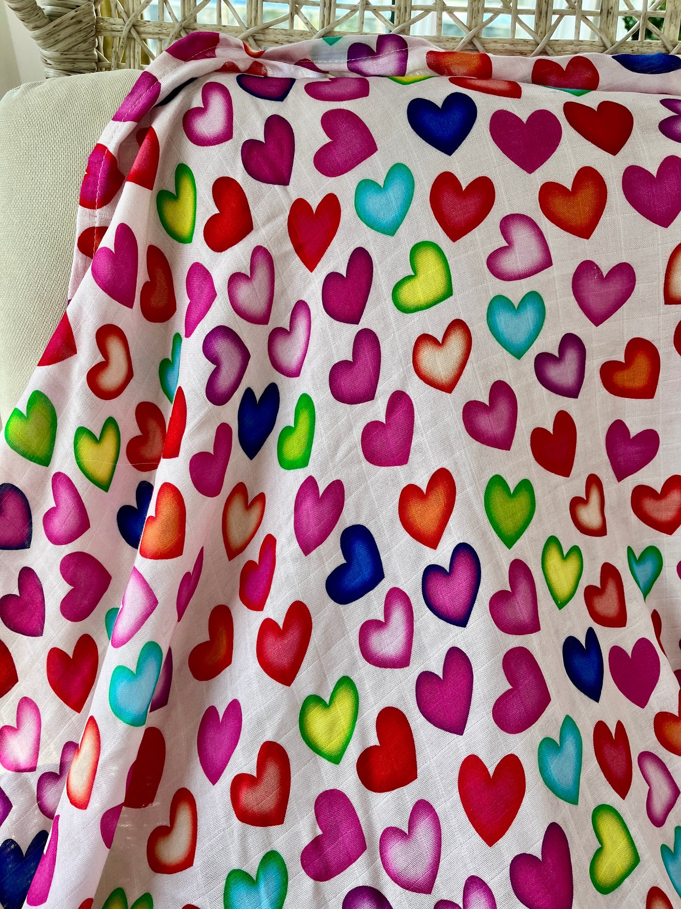 Muslin blanket: Shining hearts