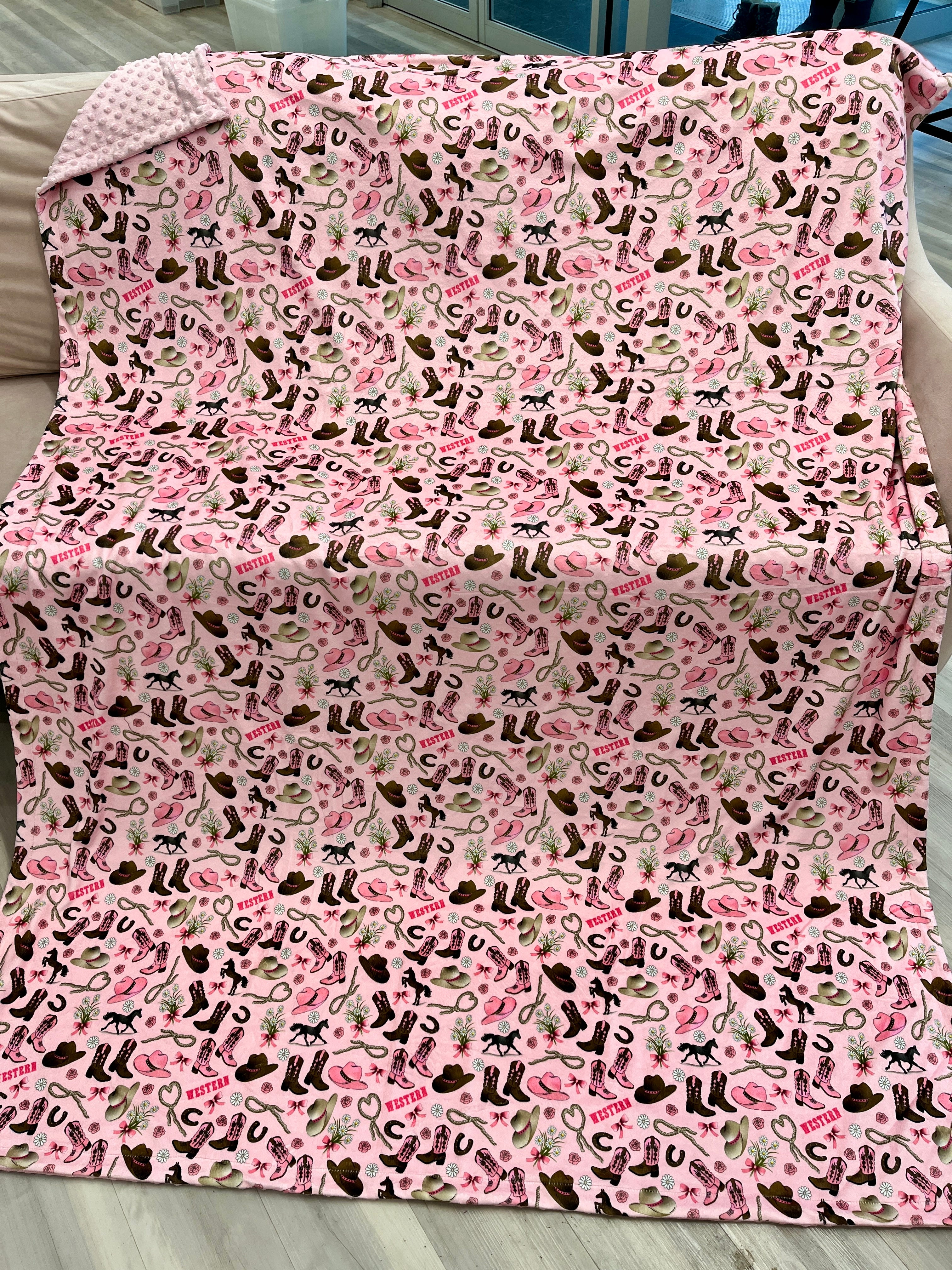 Giant Blanket: Pink cowboy western