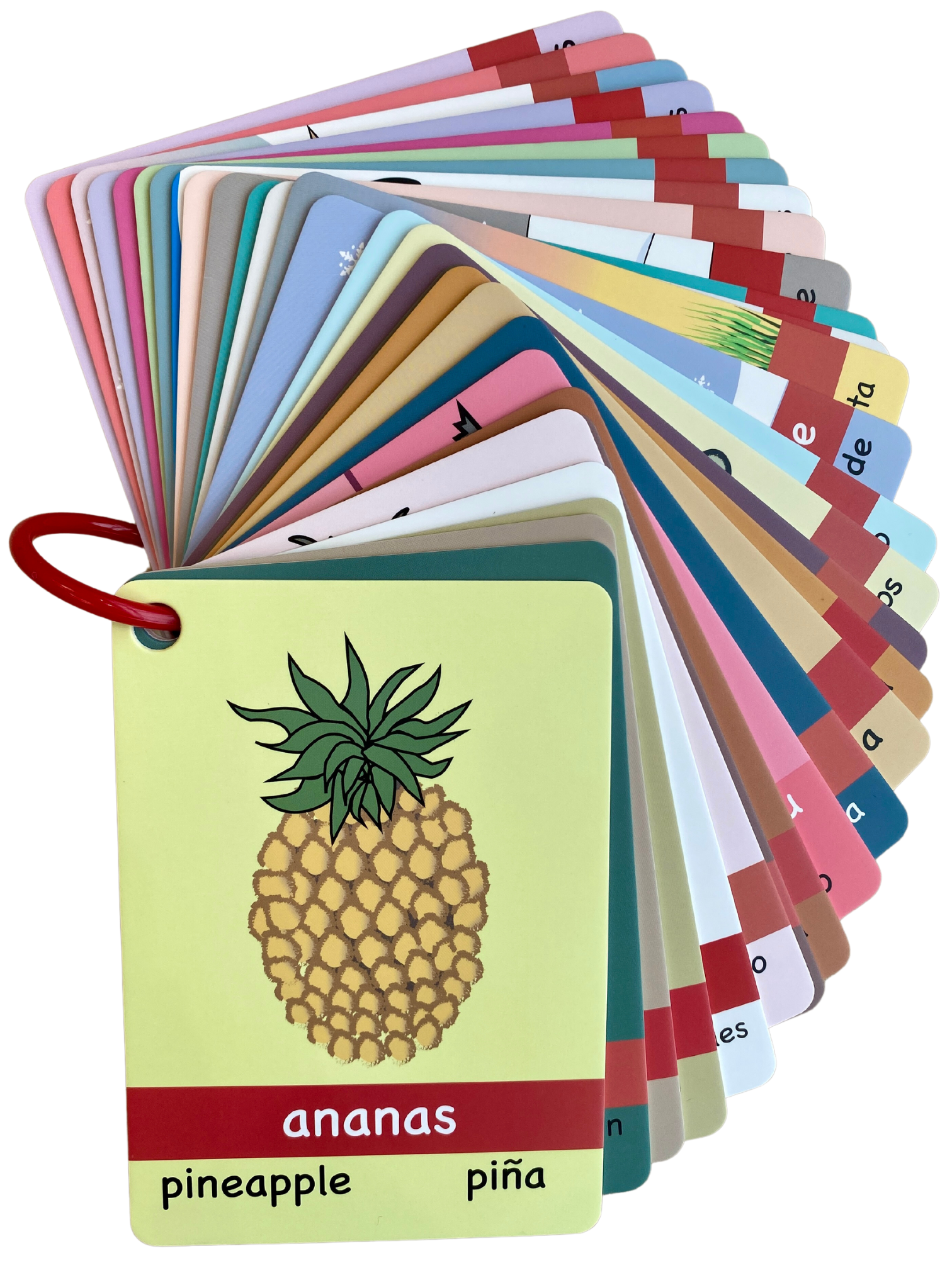 Série Rouge: Cartes d’apprentissage 3 langues (Français, Anglais, Espagnol)