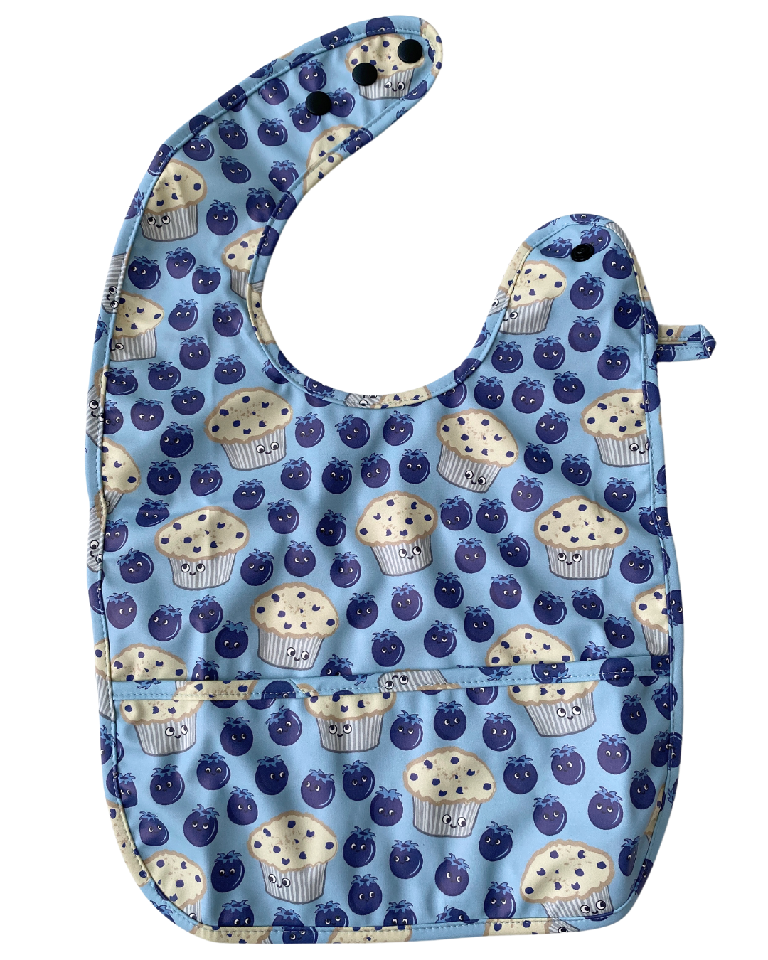 Waterproof Bib with Pocket: Party of blueberries from Saguenay Lake Saint-Jean