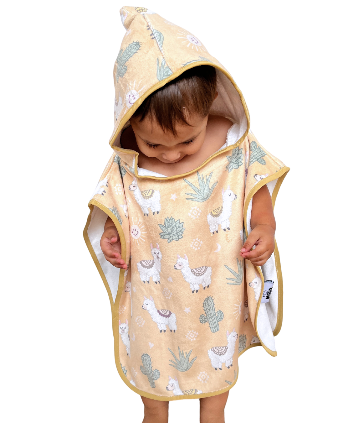 Hooded towel for baby (0-18 months): Sunny llamas