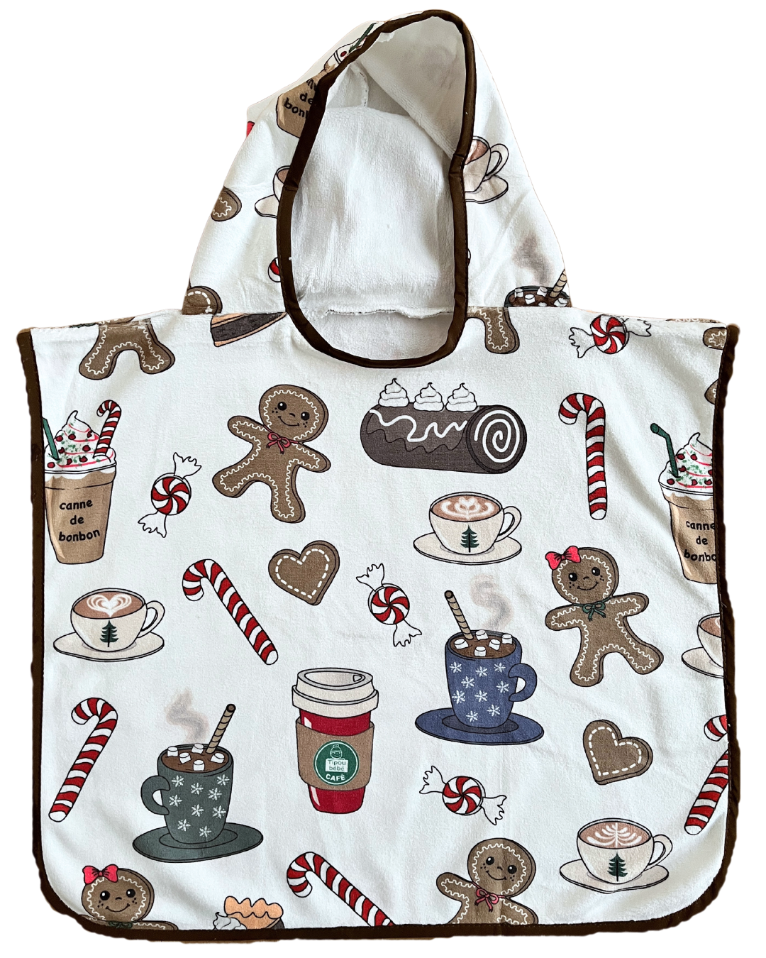 Hooded poncho towel for baby (0-18 months): Gingerbread friends