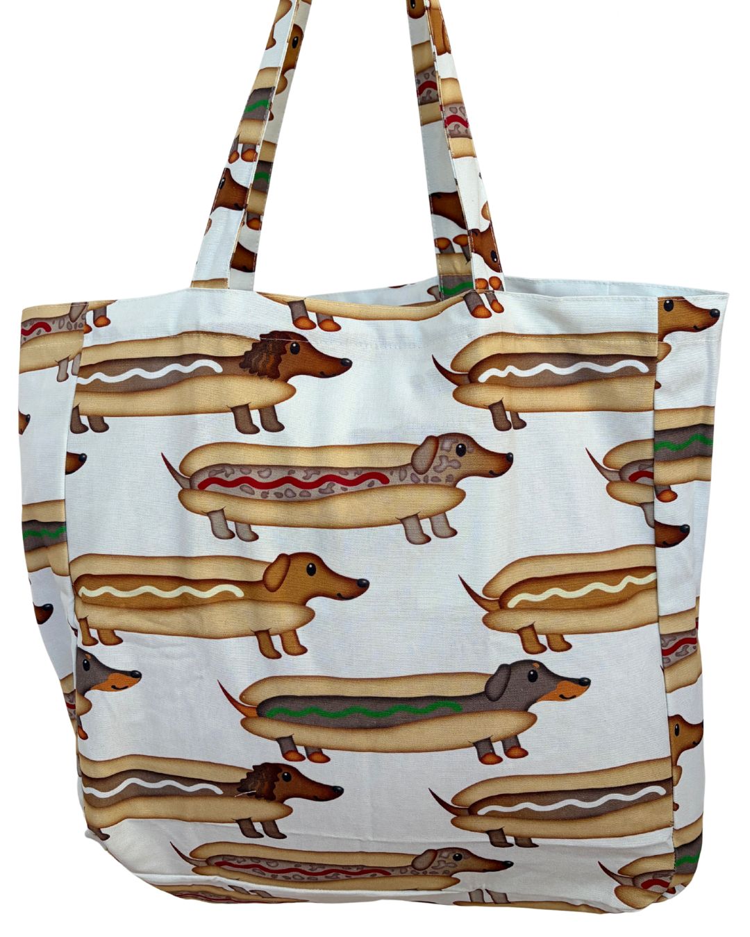 Sac réutilisable illustré : Chiens saucisse déguisés en hot dog