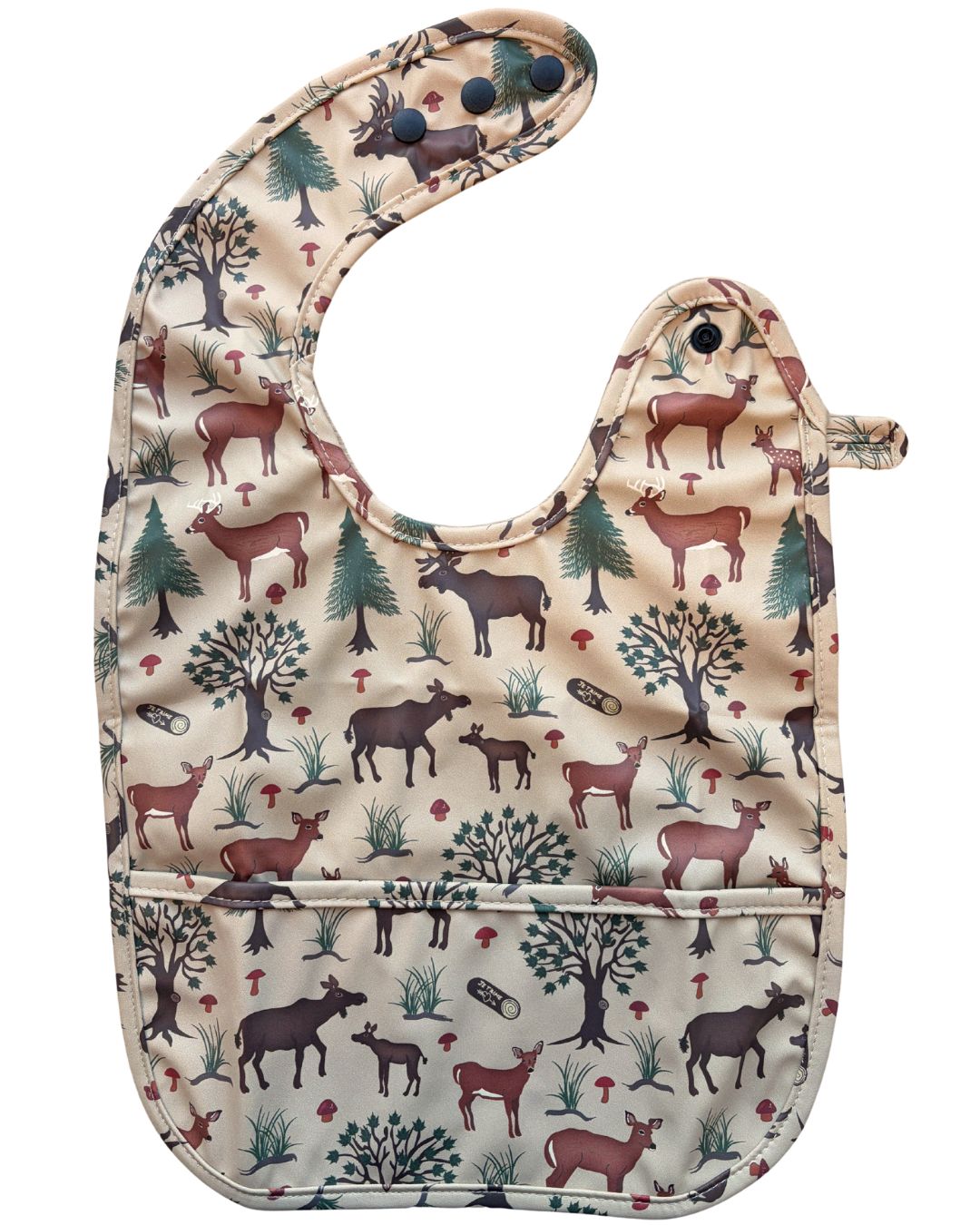 Bavette imperméable avec poche : Chevreuils et orignaux dans la forêt