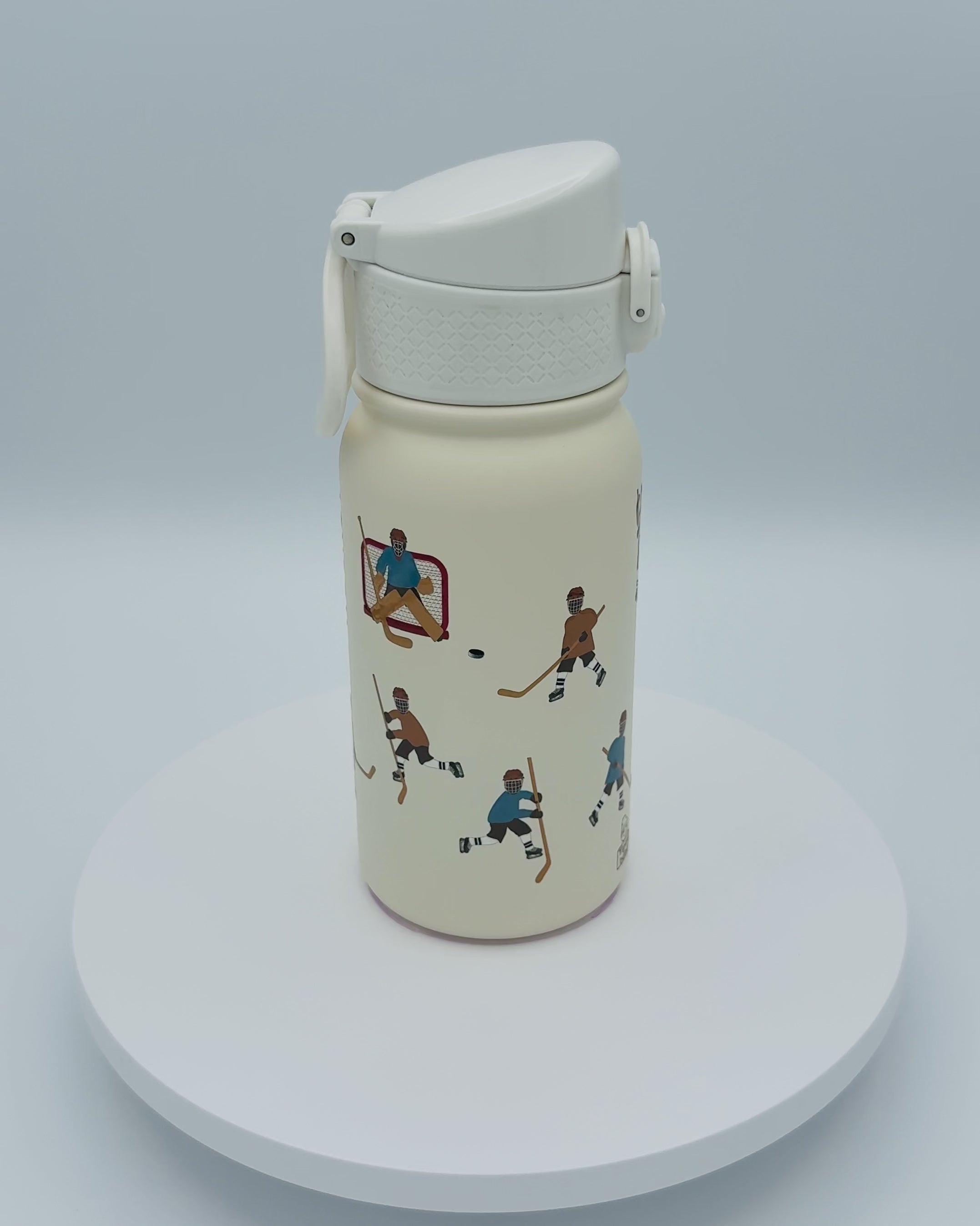 Kids' 350 ml water bottle - Hockey players (blue vs brown)