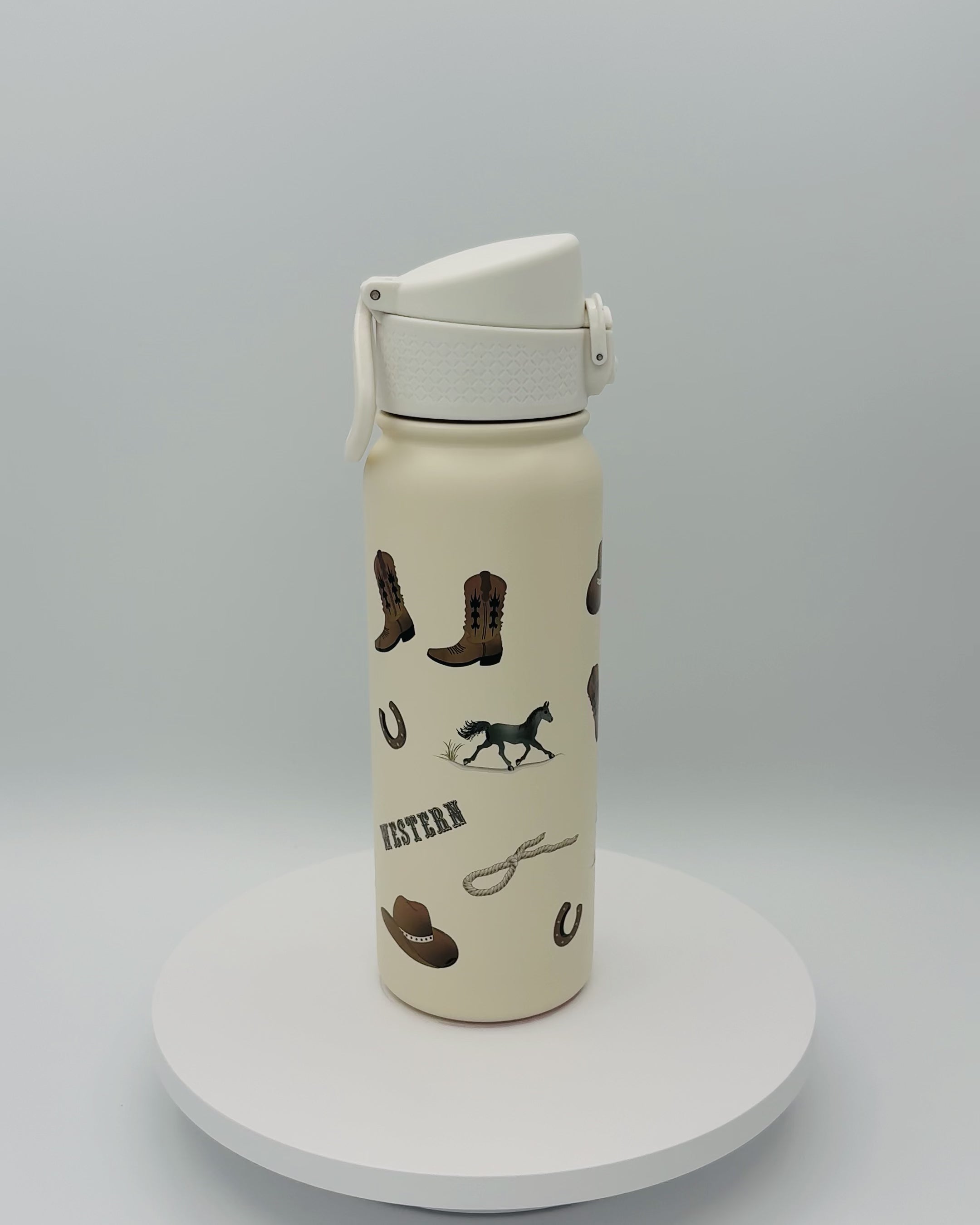 600 ml water bottle - Western cream