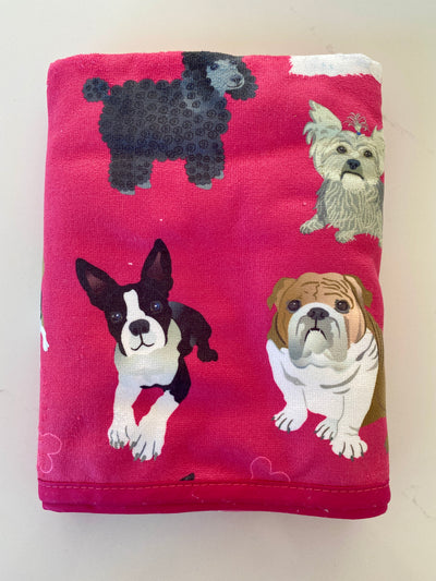 Hooded Baby Towel (0-18 months): Little Dogs Lover (Fuchsia Rose)