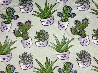 Baby blanket: Soft Cactus and Succulent plants Sage Green