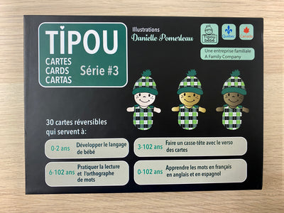 Series Green: Learning Cards in 3 langages (English, French, Spanish)