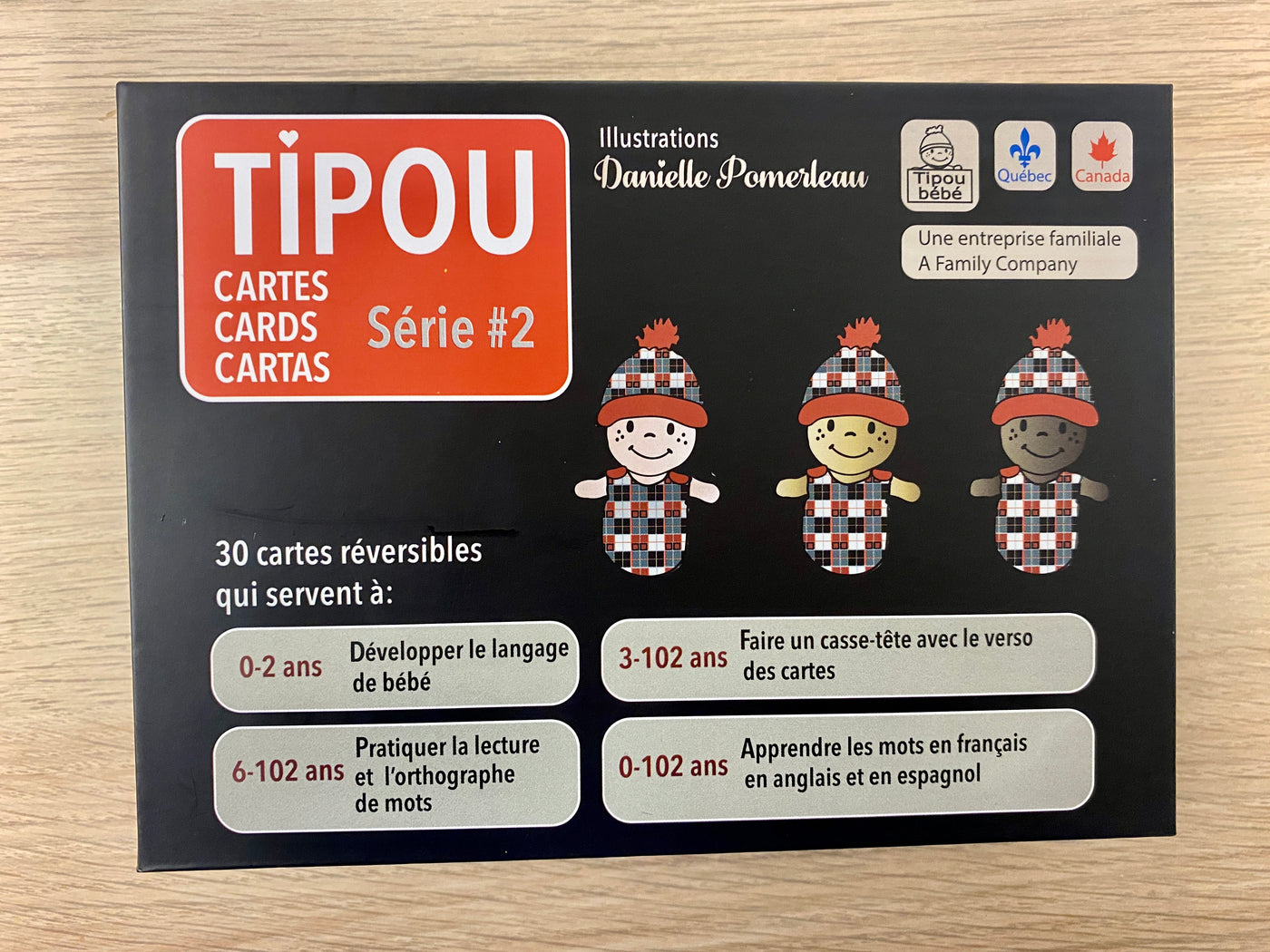 Series Red: Learning Cards in 3 languages (English, French, Spanish)