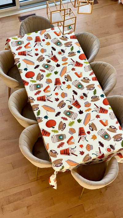 Waterproof Tablecloth (2 sizes option) : Pumpkin Spice